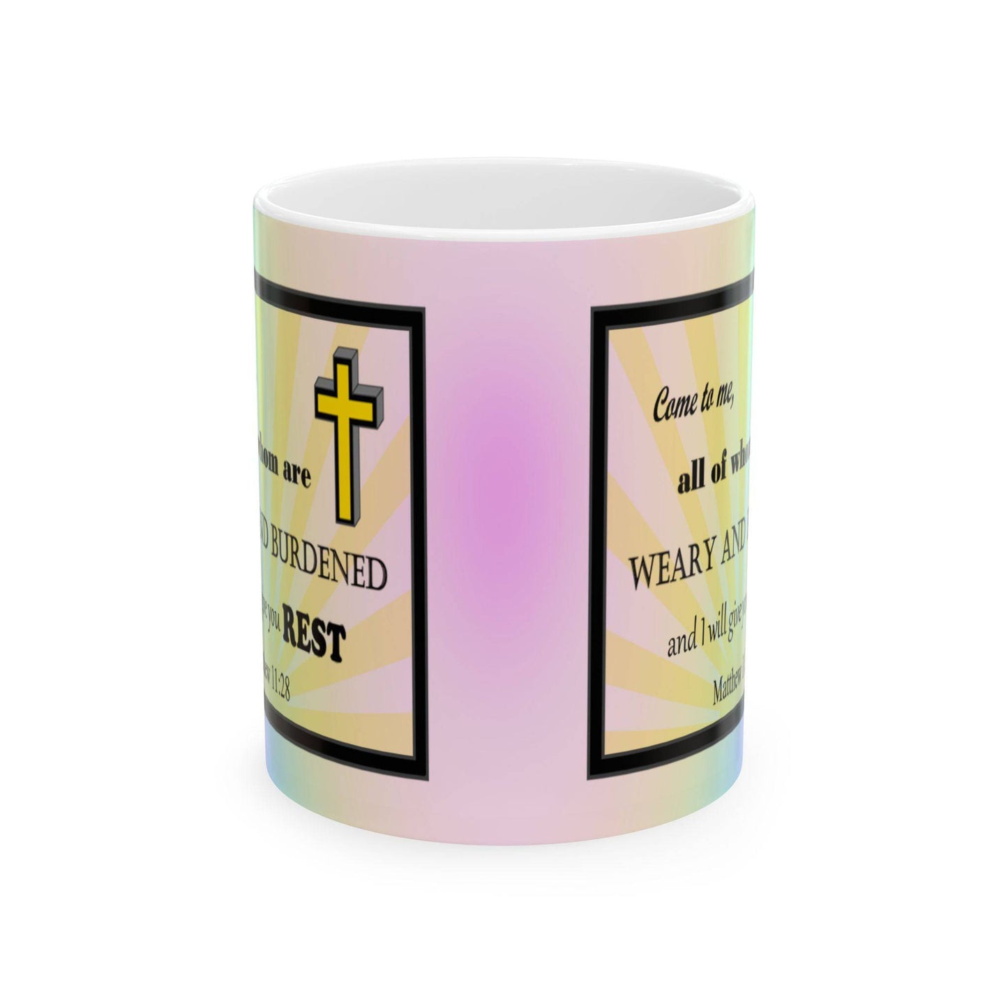 Colorful Ceramic Coffee Mug with Inspirational Bible Verse – Christian Gift for Women or Men, (11oz, 15oz), (11oz, 15oz) - Printspirationz
