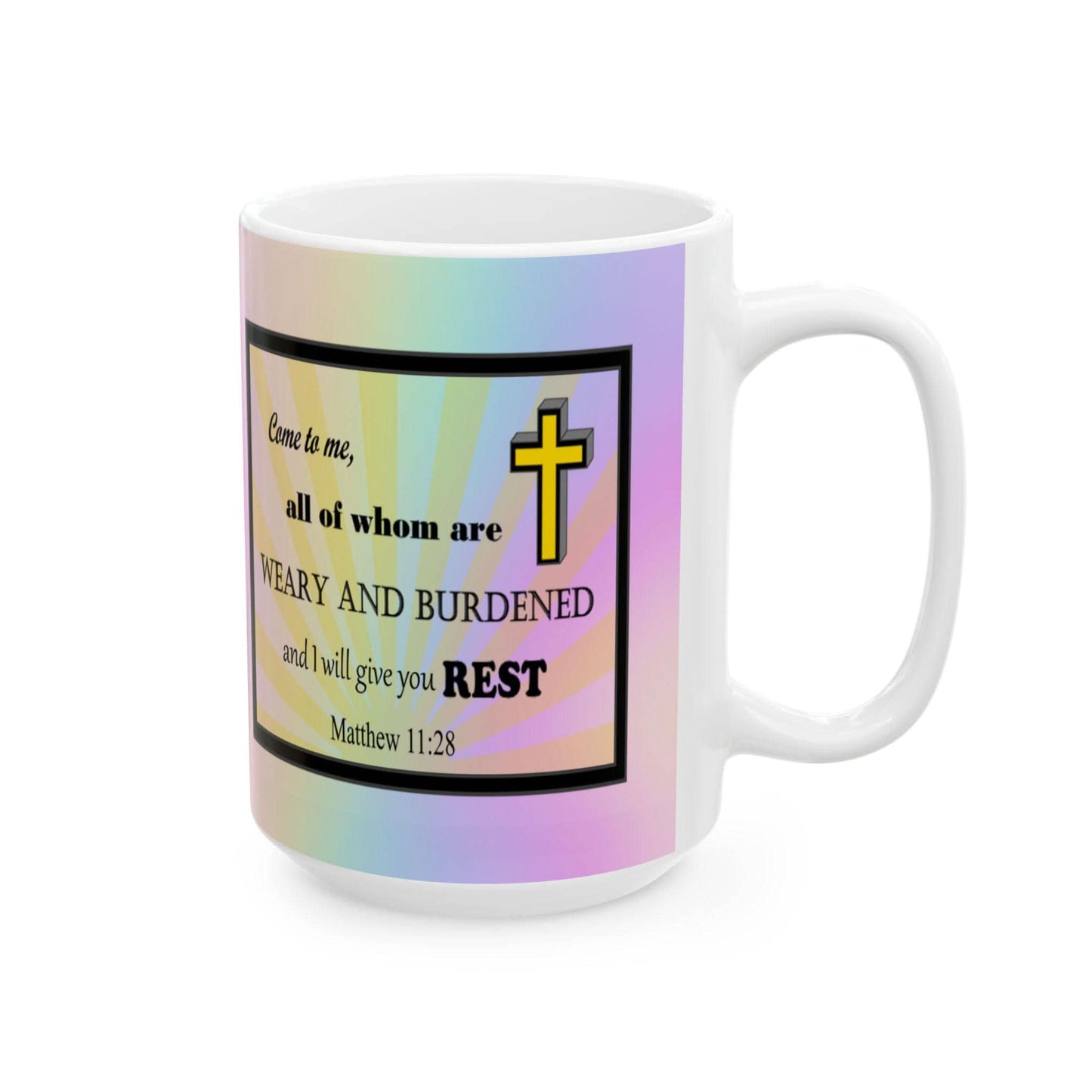 Colorful Ceramic Coffee Mug with Inspirational Bible Verse – Christian Gift for Women or Men, (11oz, 15oz), (11oz, 15oz) - Printspirationz