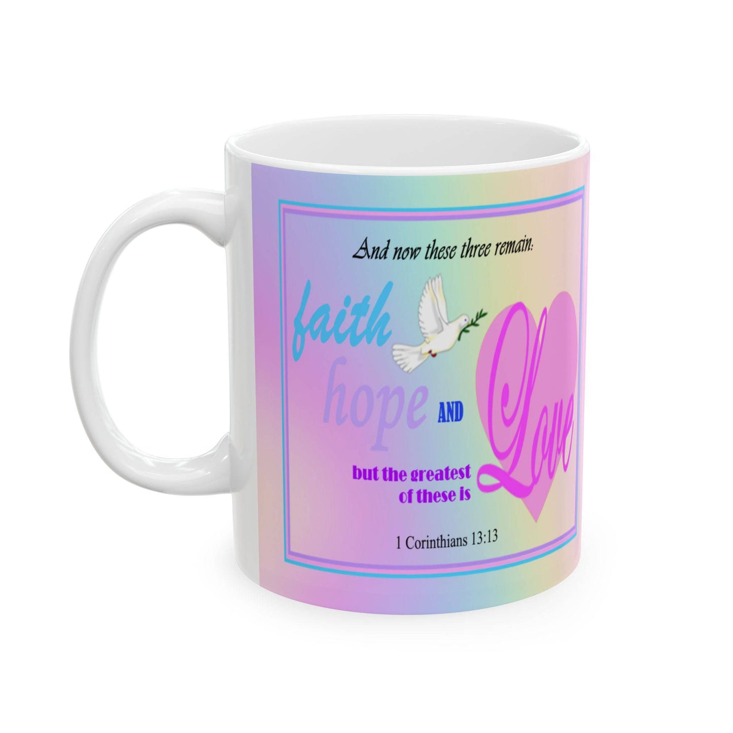 Colorful Ceramic Coffee Mug with Inspirational Bible Verse – Christian Gift for Women or Men, (11oz, 15oz)g, (11oz, 15oz) - Printspirationz