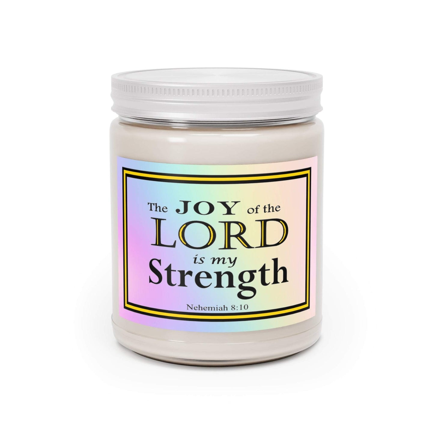 Aromatherapy Candles Biblical Quotes - Rainbow Label - Assorted Scents Lid On- Printspirationz