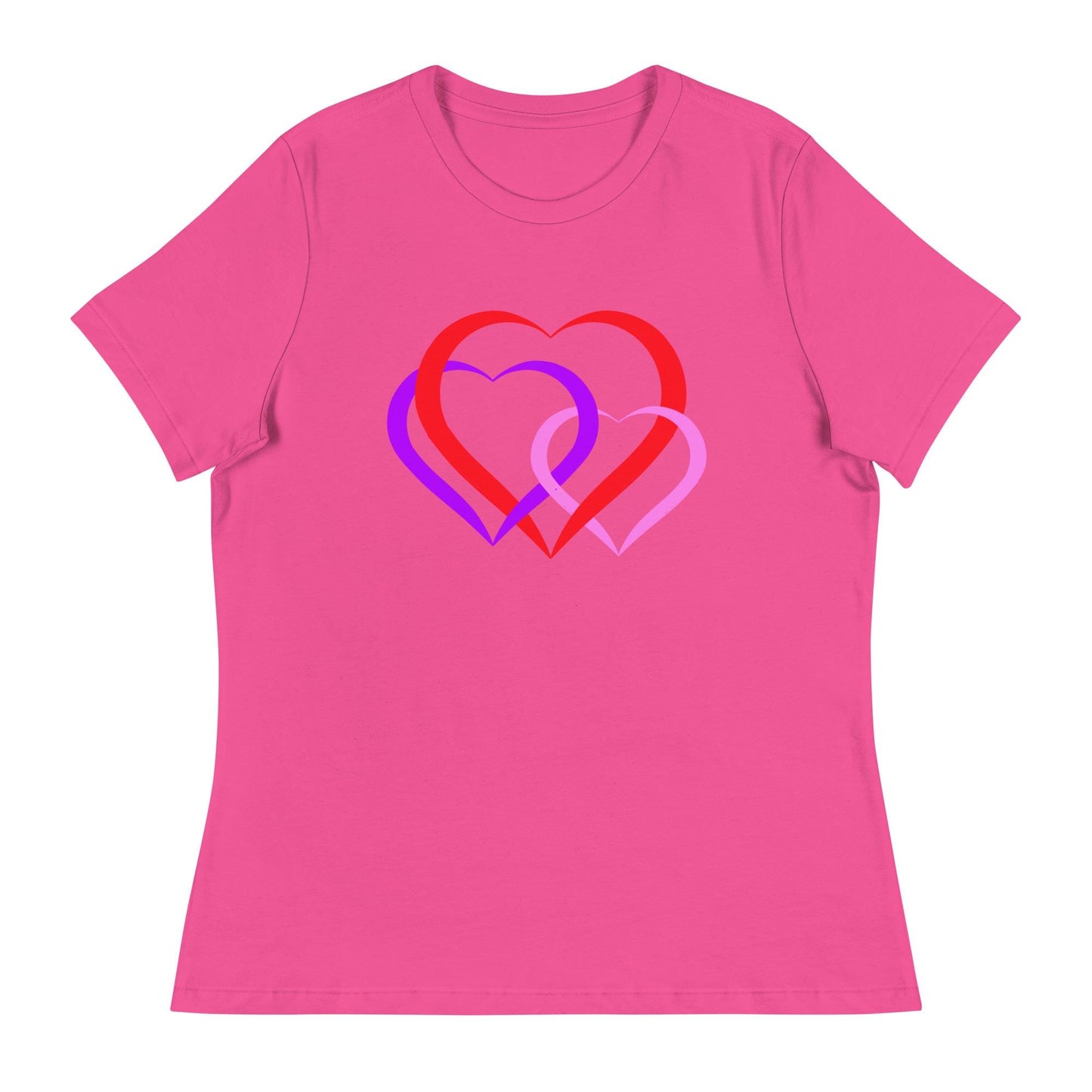 Linked Hearts Design T-Shirt For Women Romantic Tee for Couples Love Tee| Perfect Gift for Women on Valentine's Day - Printspirationz