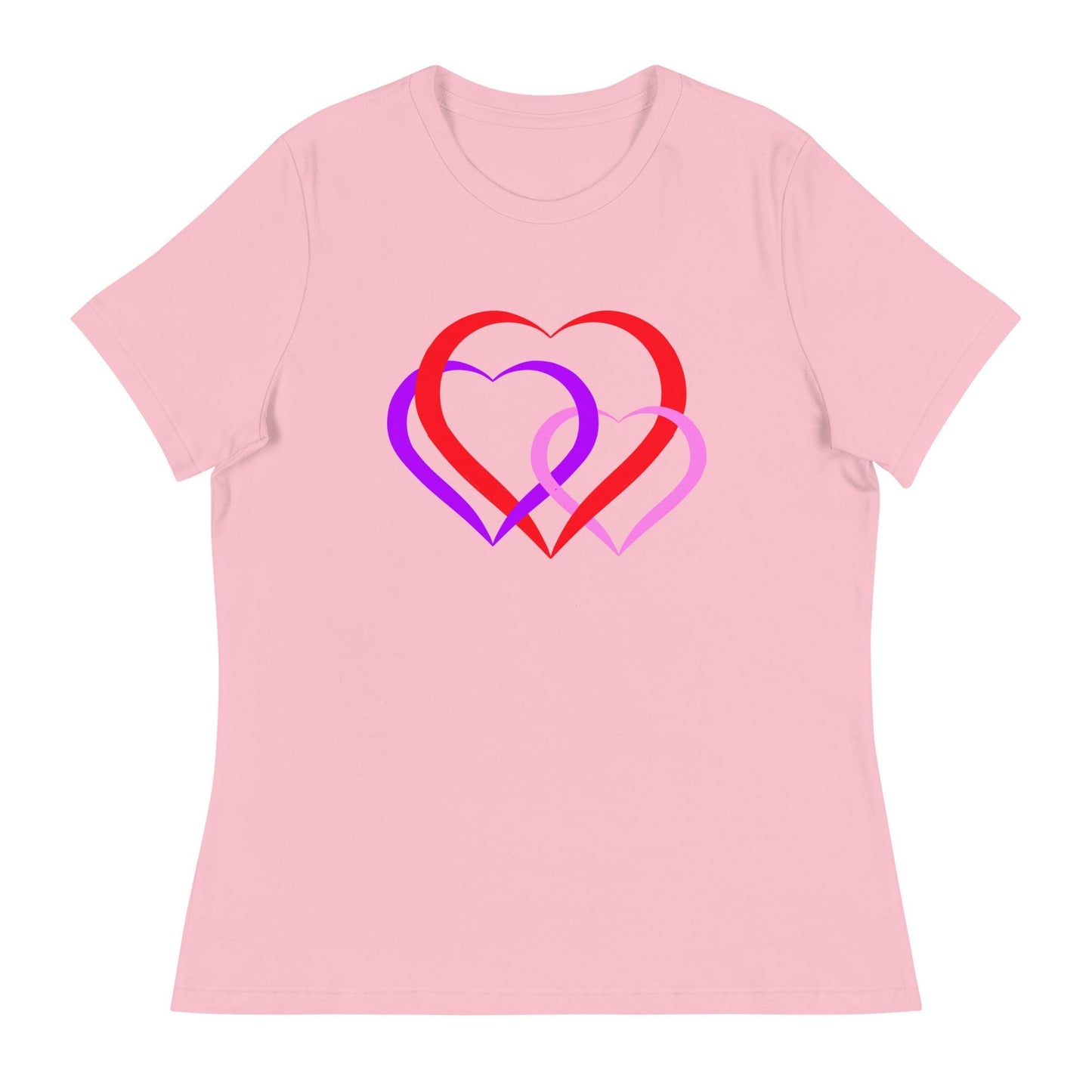 Linked Hearts Design T-Shirt For Women Romantic Tee for Couples Love Tee| Perfect Gift for Women on Valentine's Day - Printspirationz
