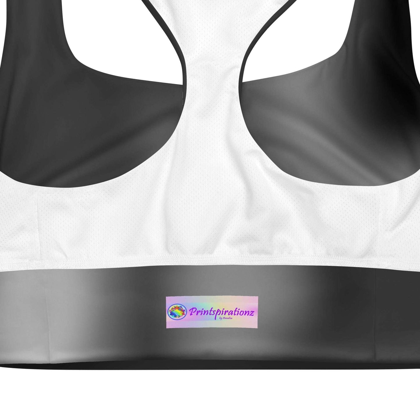 High-Performance Black Gradient Recycled Longline Sports Bra - Breathable, Stylish Supportive - Perfect for Workouts Active Lifestyle