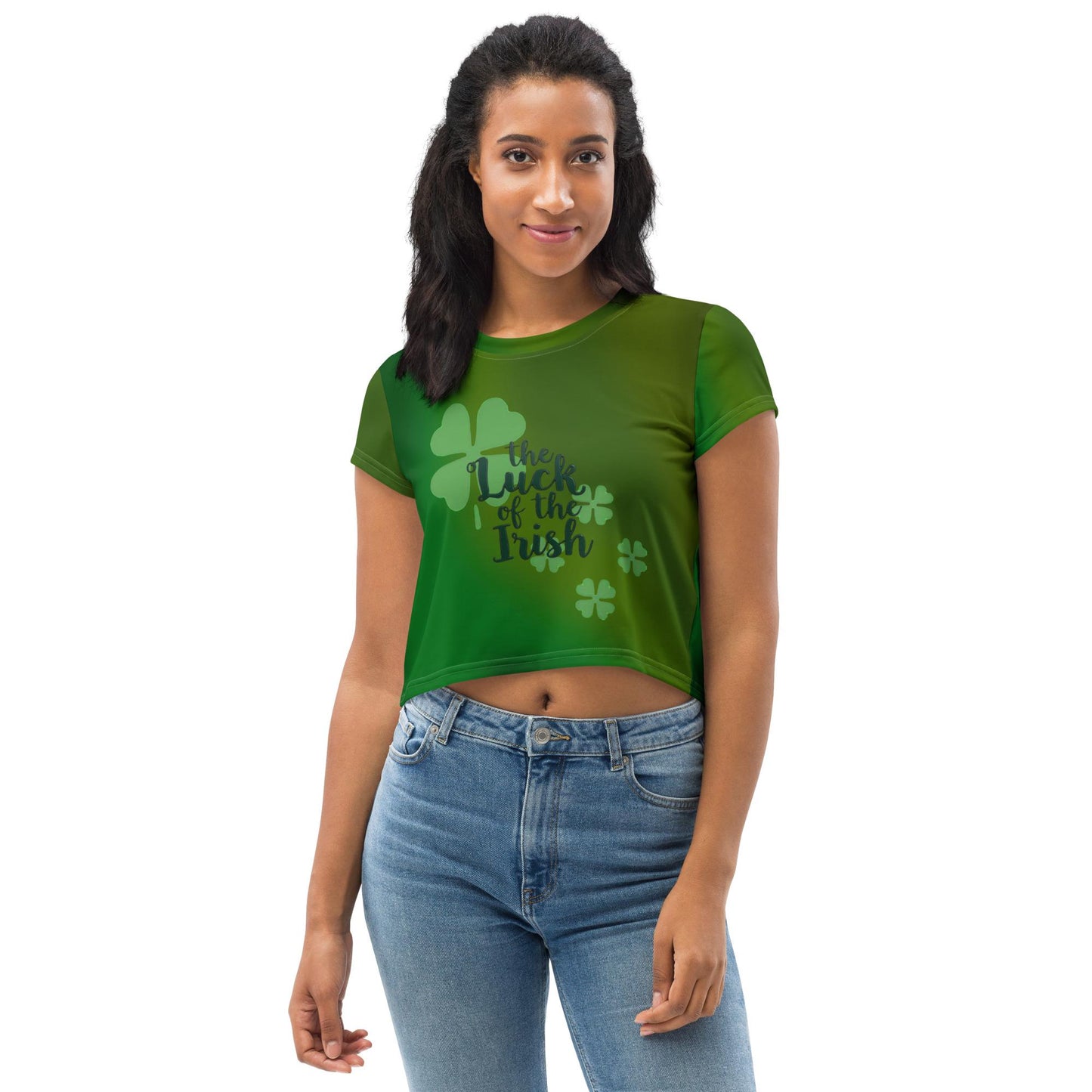 St. Patrick's Day Luck of the Irish Crop Top | Festive Green Tee for Celebrating in Style - Printspirationz