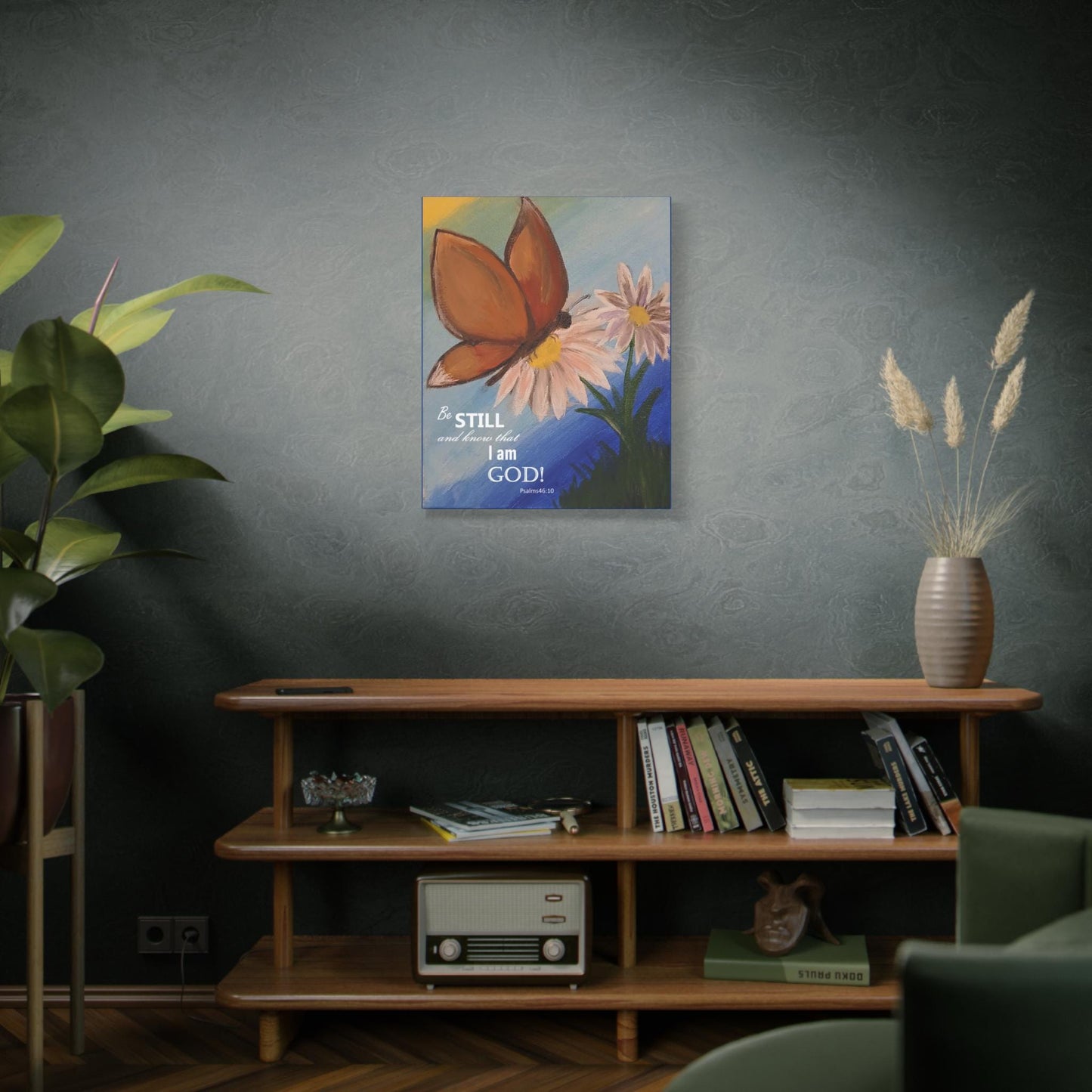 Butterfly Canvas Wall Art, Inspirational Home Decor, Be Still and Know That I Am God! Motivational Art, Religious Gift, Nature Wall Decor - Printspirationz