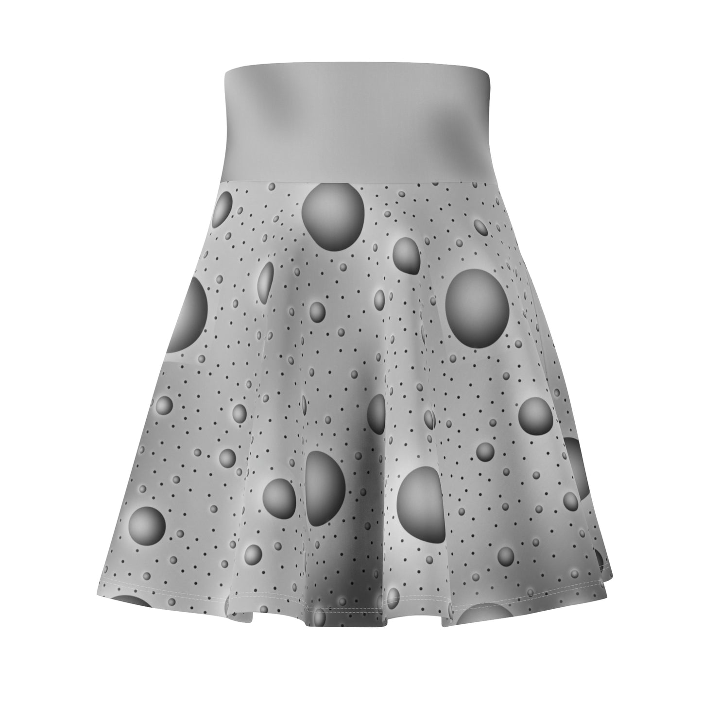 Sphere Polka Dots Skater Skirt - Grey Gradient Background Design - Printspirationz
