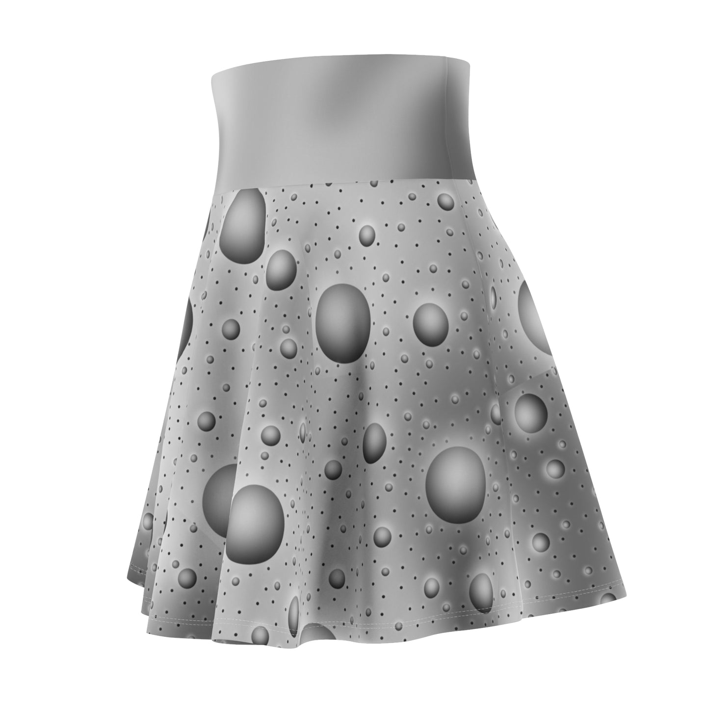 Sphere Polka Dots Skater Skirt - Grey Gradient Background Design - Printspirationz