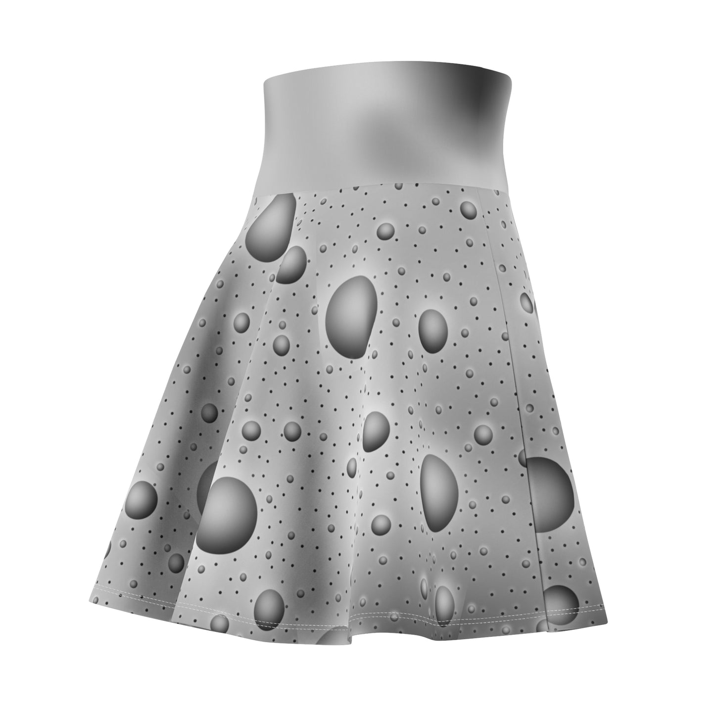 Sphere Polka Dots Skater Skirt - Grey Gradient Background Design - Printspirationz