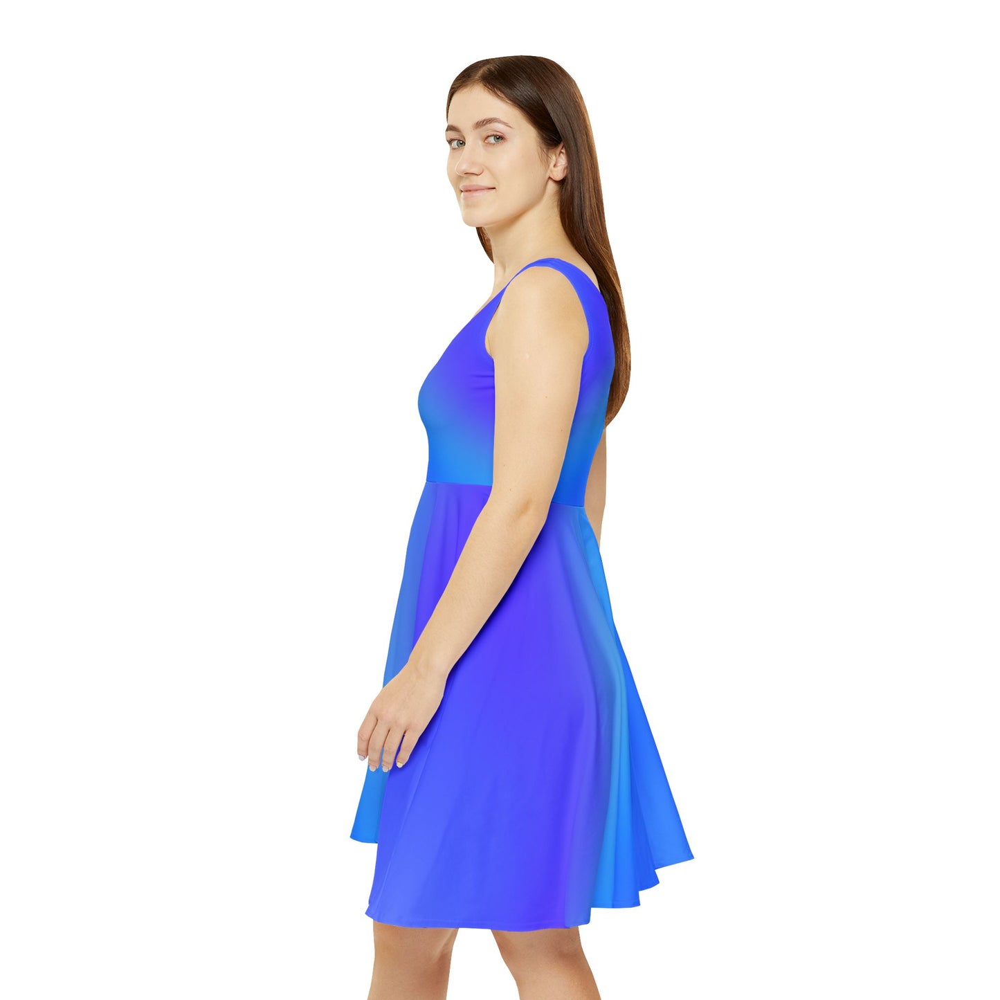 Blue Gradient Colored Skater Dress - Perfect for any Occasion - Printspirationz