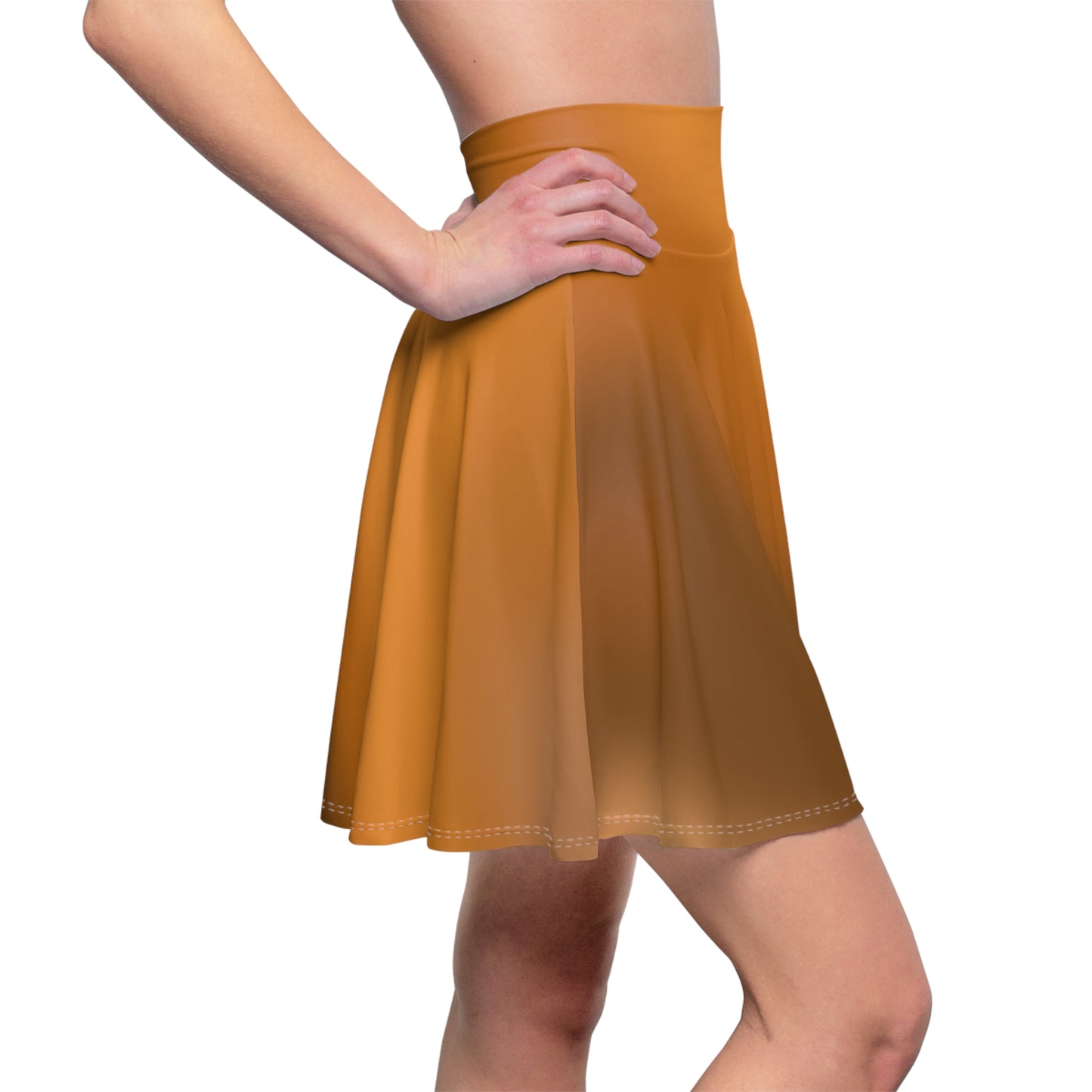 Brown Gradient Colored Skater Skirt - Versatile High Waist Ombre - Perfect for Mixing and Matching Colors (AOP) - Printspirationz