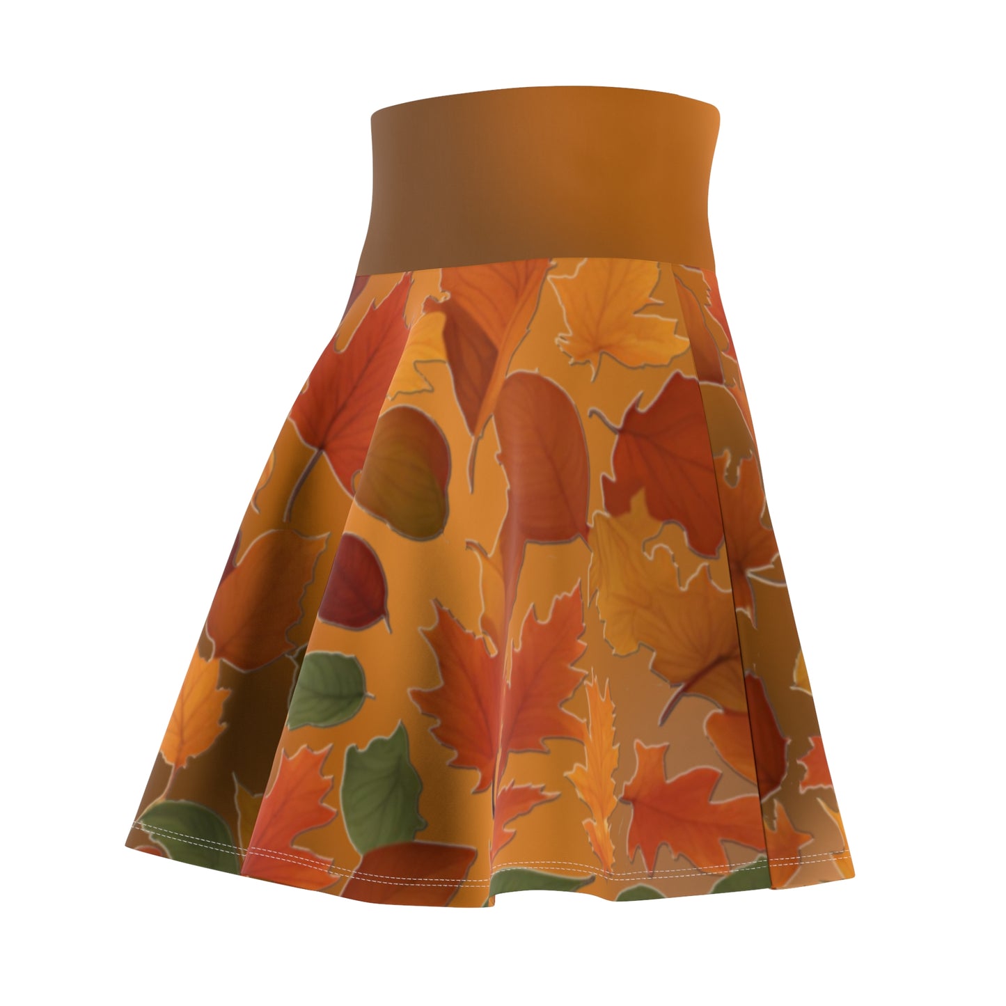 Fall Colored Leaves Skater Skirt - Versatile High Waist Ombre - Perfect for Mixing and Matching Colors (AOP) - Printspirationz