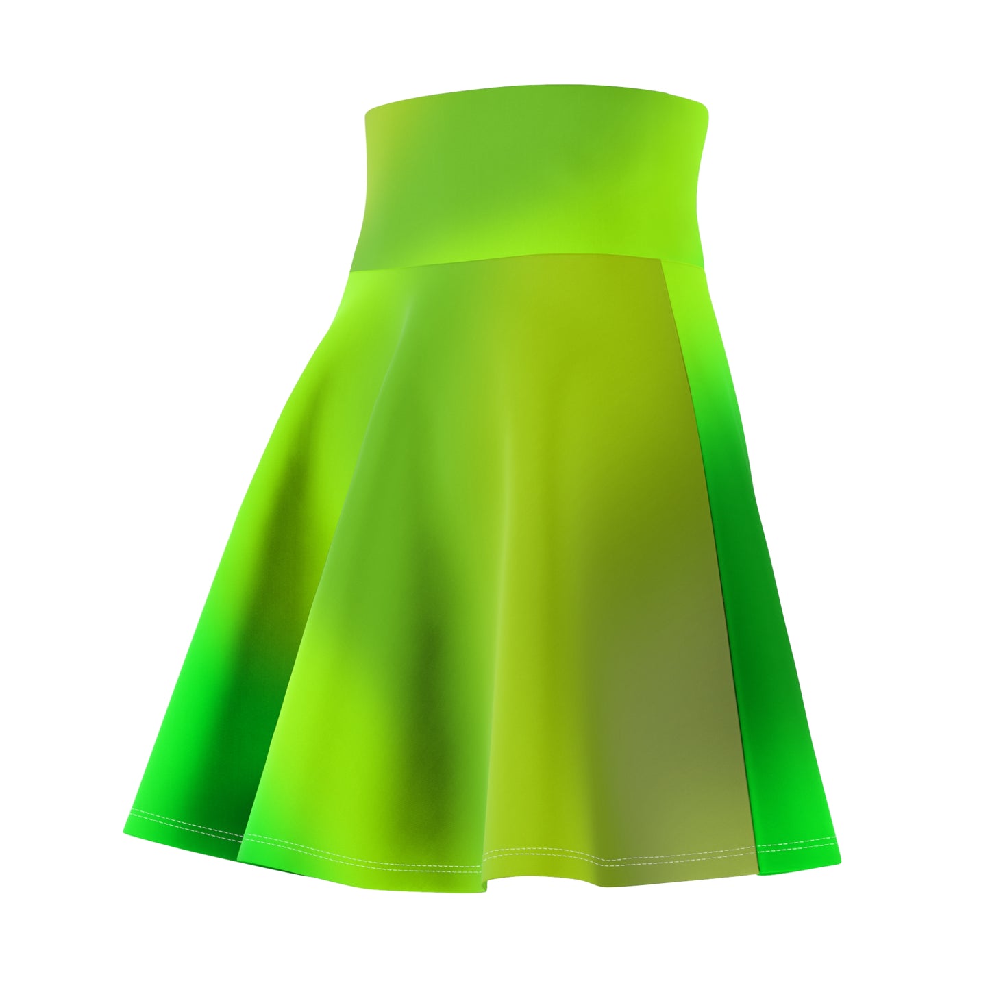 Green Gradient Colored Skater Skirt - Versatile High Waist Ombre - Perfect for Mixing and Matching Colors (AOP) - Printspirationz