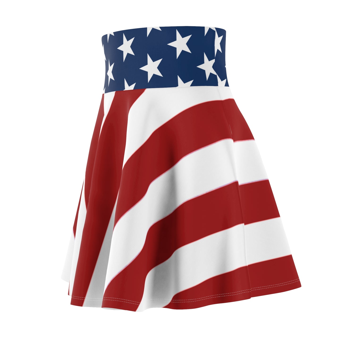 Patriotic Skater Skirt with USA Flag Inspired Design - Red, White, and Blue Style - Printspirationz