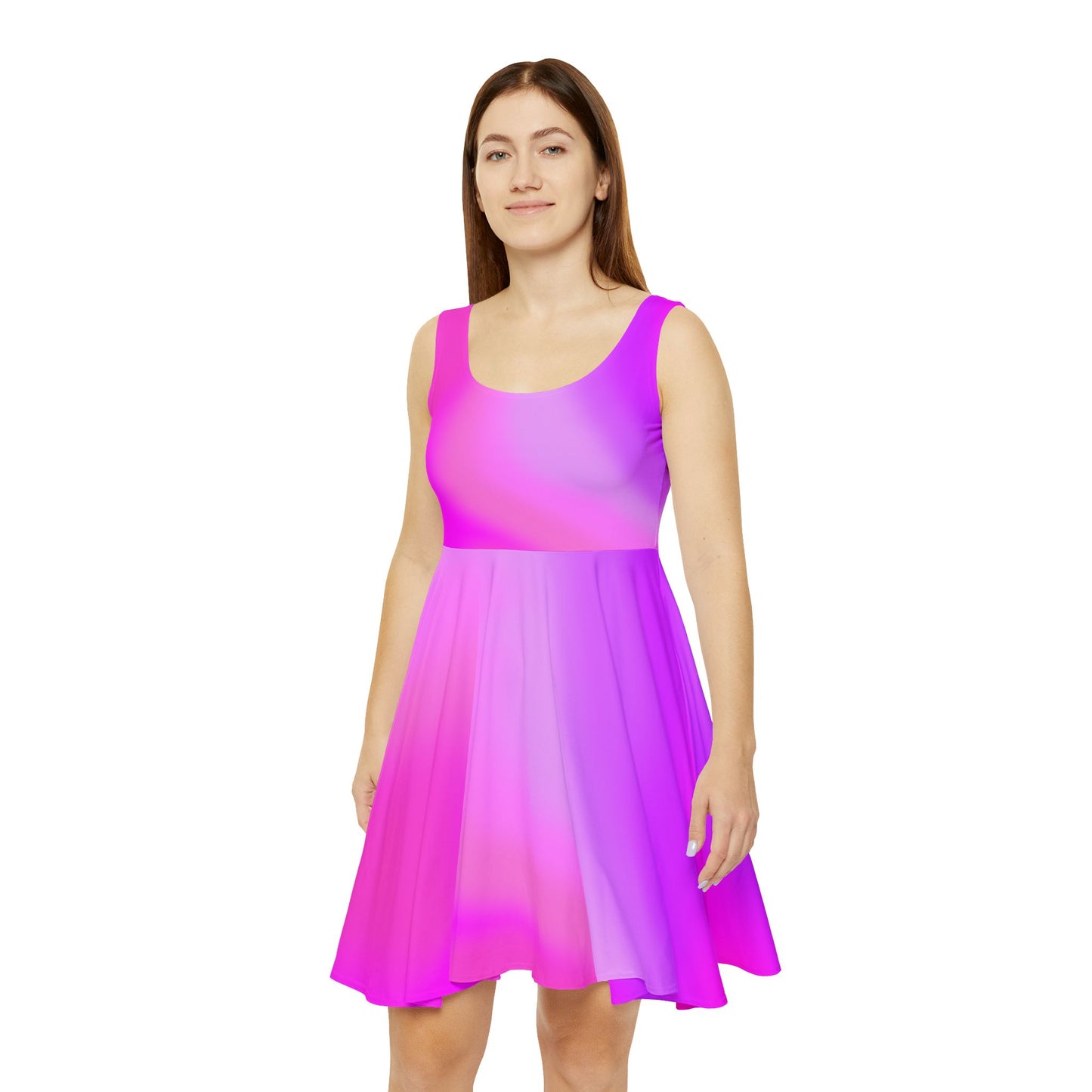 Pink Gradient Colored Skater Dress - Perfect for any Occasion, Flowy & Feminine Everyday Style - Printspirationz