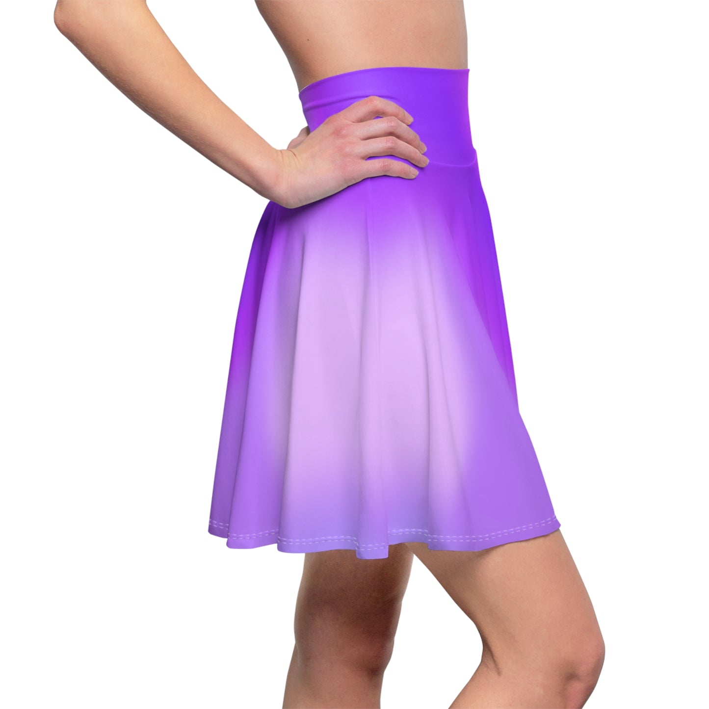 Purple Gradient Colored Skater Skirt - Versatile High Waist Ombre- Perfect for Mixing and Matching Colors (AOP) - Printspirationz