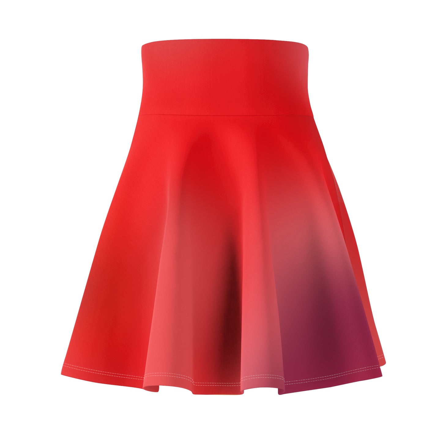 Red Gradient Colored Skater Skirt - Versatile High Waist Ombre - Perfect for Mixing and Matching Colors (AOP) - Printspirationz