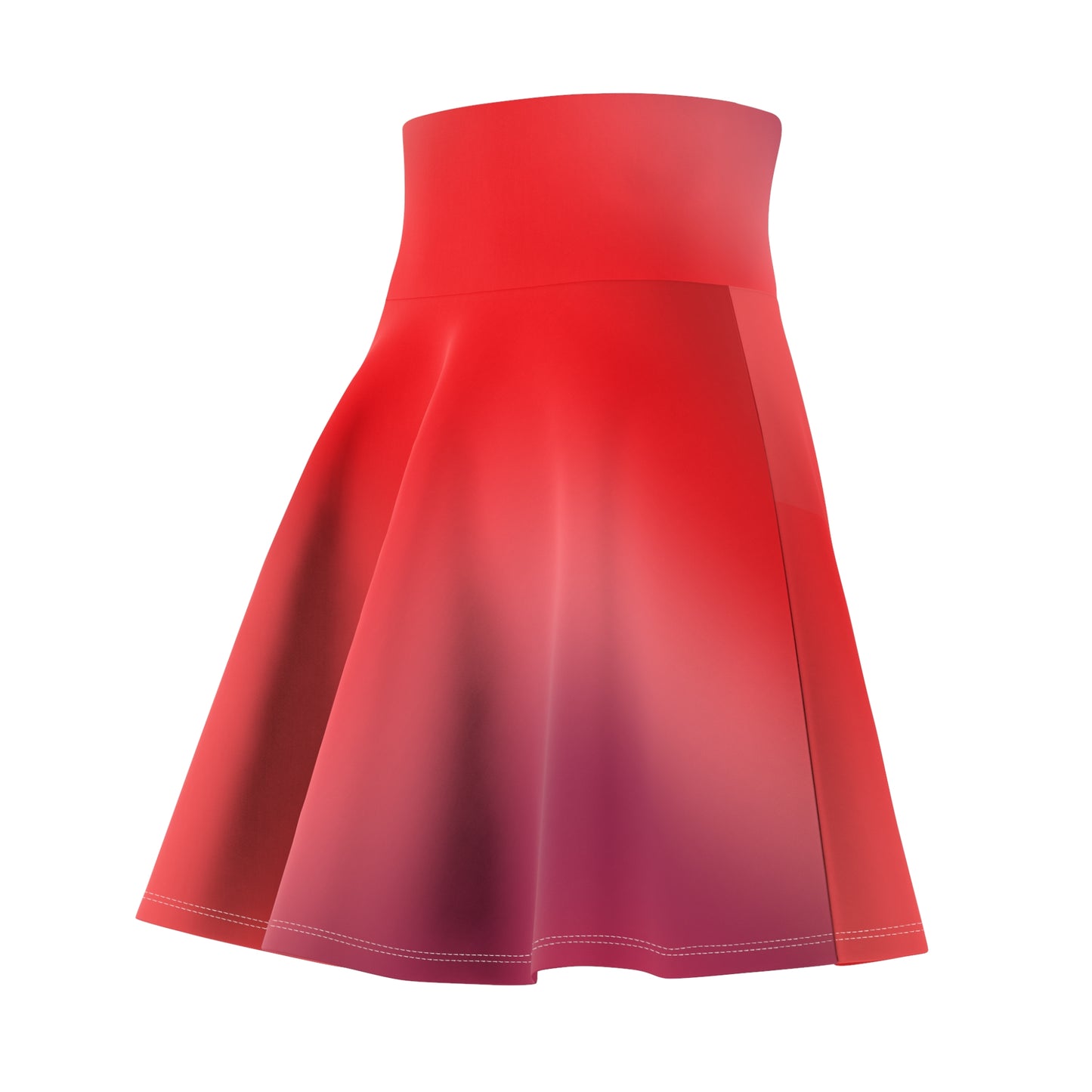 Red Gradient Colored Skater Skirt - Versatile High Waist Ombre - Perfect for Mixing and Matching Colors (AOP) - Printspirationz