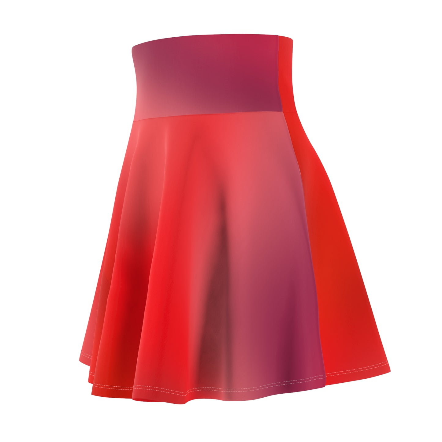 Red Gradient Colored Skater Skirt - Versatile High Waist Ombre - Perfect for Mixing and Matching Colors (AOP) - Printspirationz