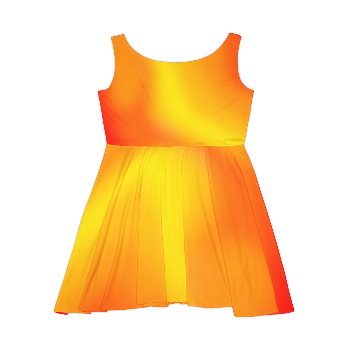 Vibrant Fire Tones Skater Dress - Red and Orange Gradient - Trendy Streetwear - Printspirationz