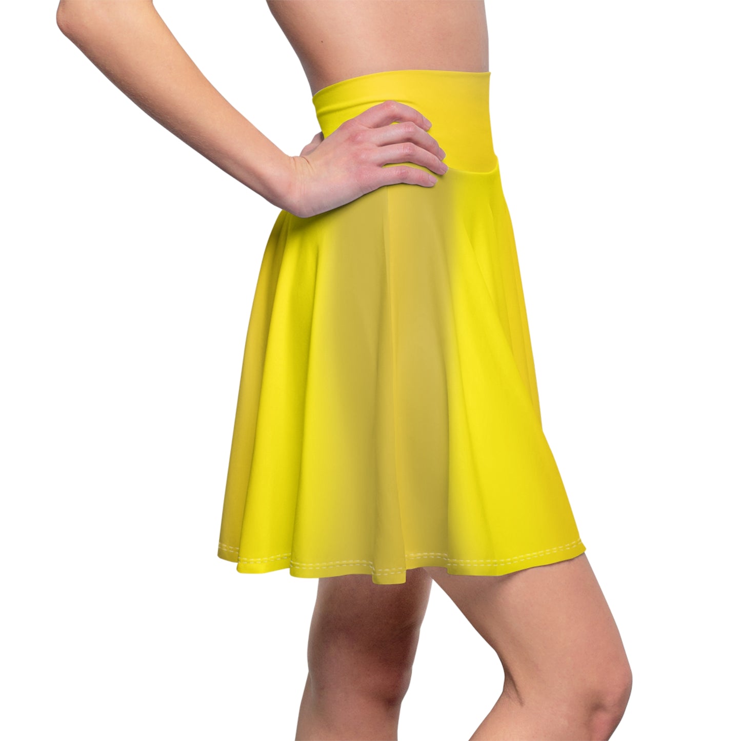 Yellow Gradient Colored Skater Skirt - Versatile High Waist Ombre - Perfect for Mixing and Matching Colors (AOP) - Printspirationz