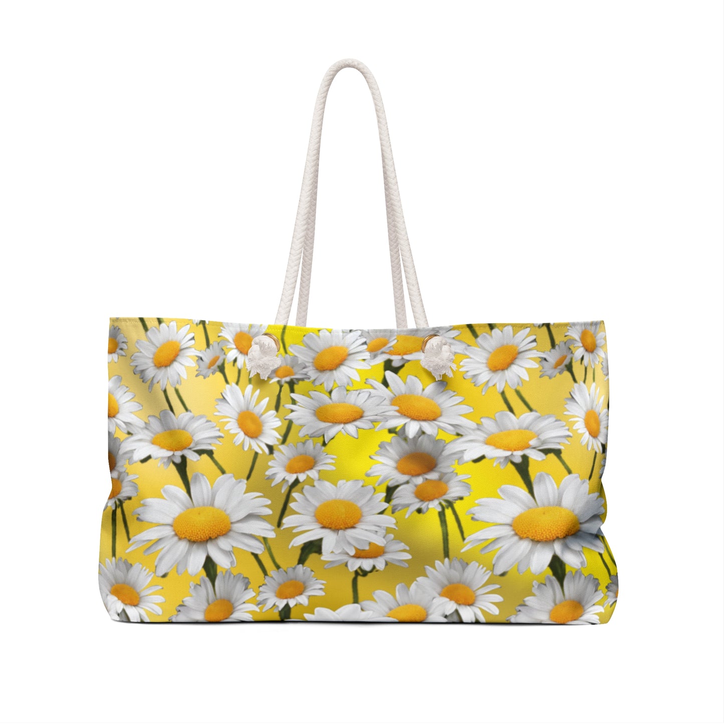 Daisies Weekender Tote Bag, Weekender Bag with Custom Print Design, Personalized Travel Duffel, Print on Demand Bag, Weekend Bag Design - Printspirationz