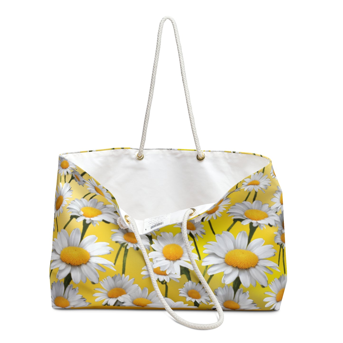 Daisies Weekender Tote Bag, Weekender Bag with Custom Print Design, Personalized Travel Duffel, Print on Demand Bag, Weekend Bag Design - Printspirationz