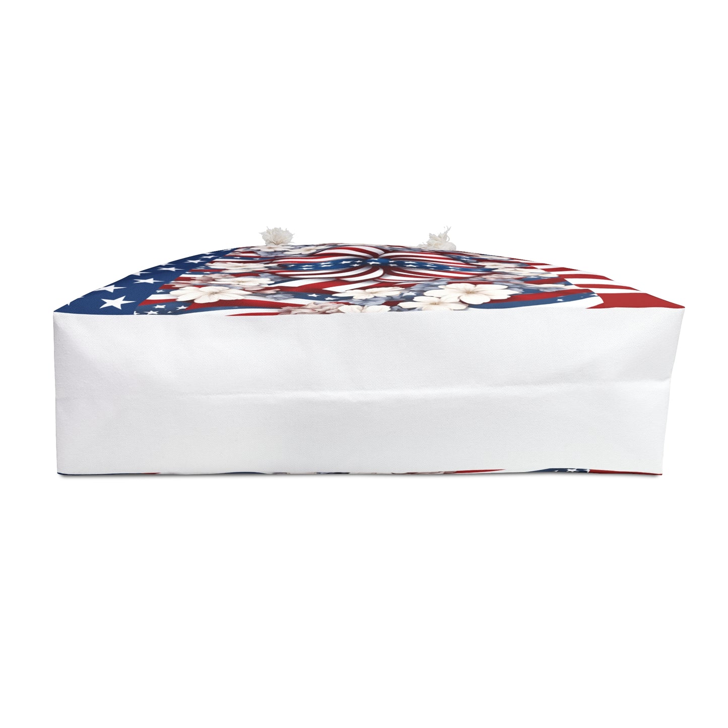 Patriotic Tote Roomy Oversized Bag with Star and Stripes Floral, Bow Patterns in Classic Red, White, and Blue Colors, USA Weekend Bag Design - Printspirationz