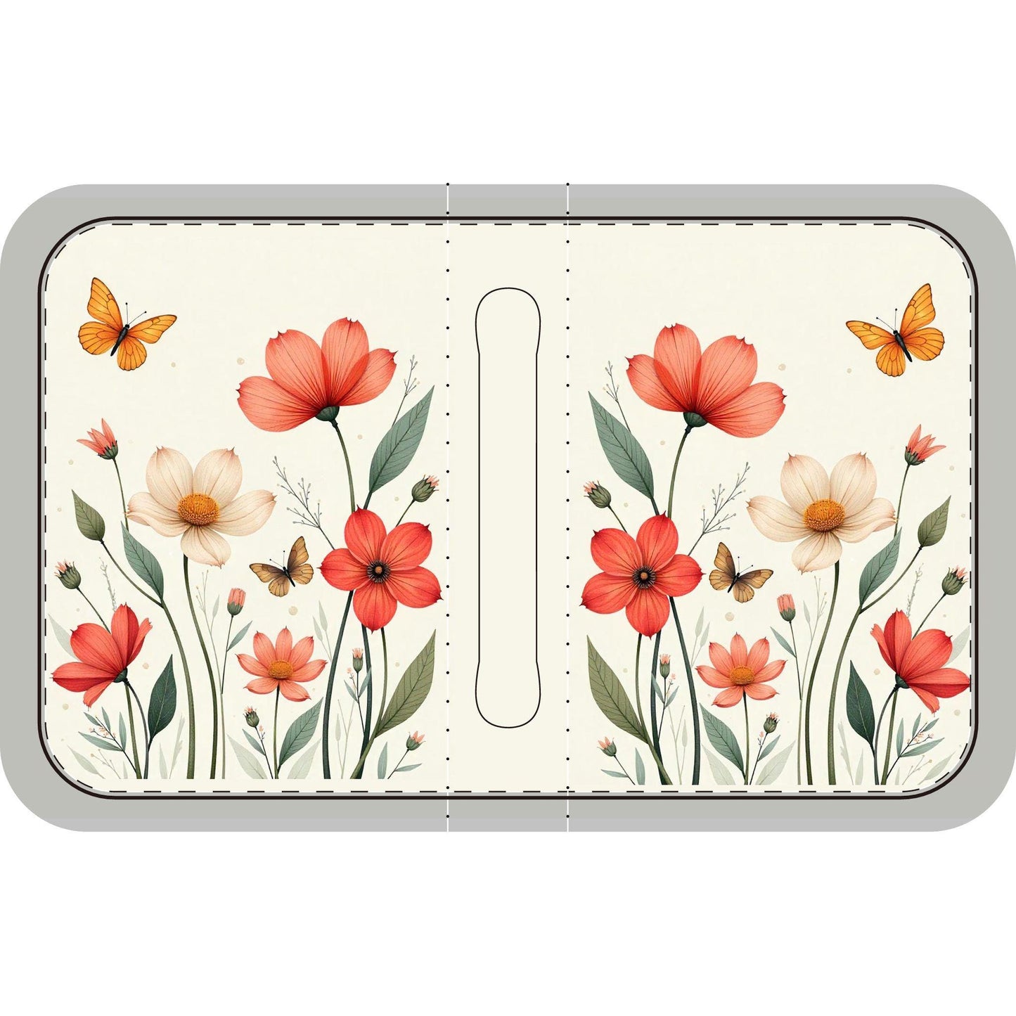 Bible Cover, Floral Butterfly Design, Orange Spring Flowers, Off White, Minimalist Book Protector, Religious Gift, Christian Organizer, Book - Printspirationz