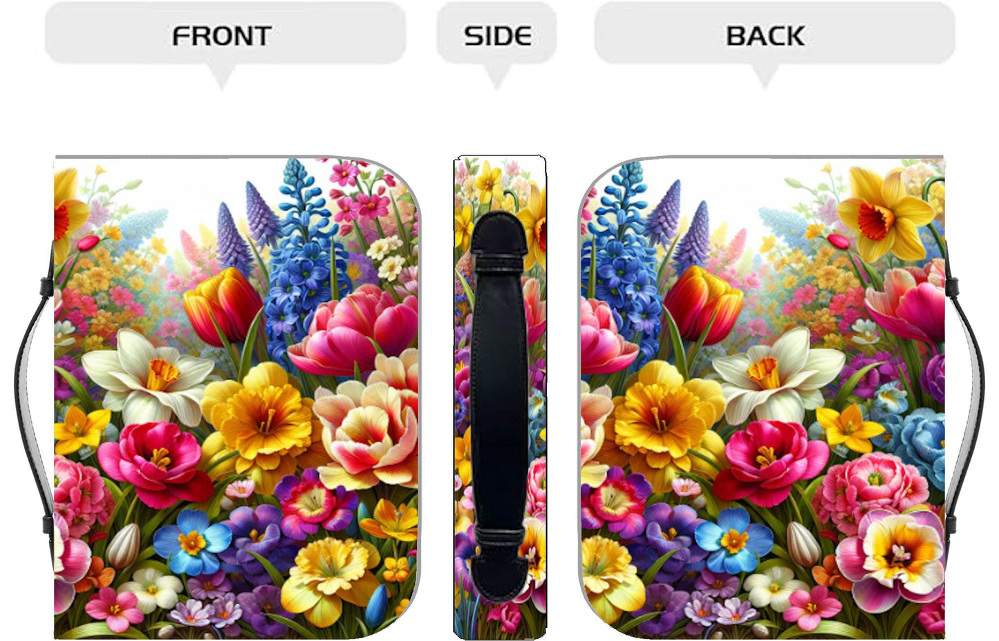 Bible Cover, Floral Garden Design - Vibrant Book Protector, Religious Gift, Christian Accessories, Bible Case Sleeve, Bible Study Organizer - Printspirationz