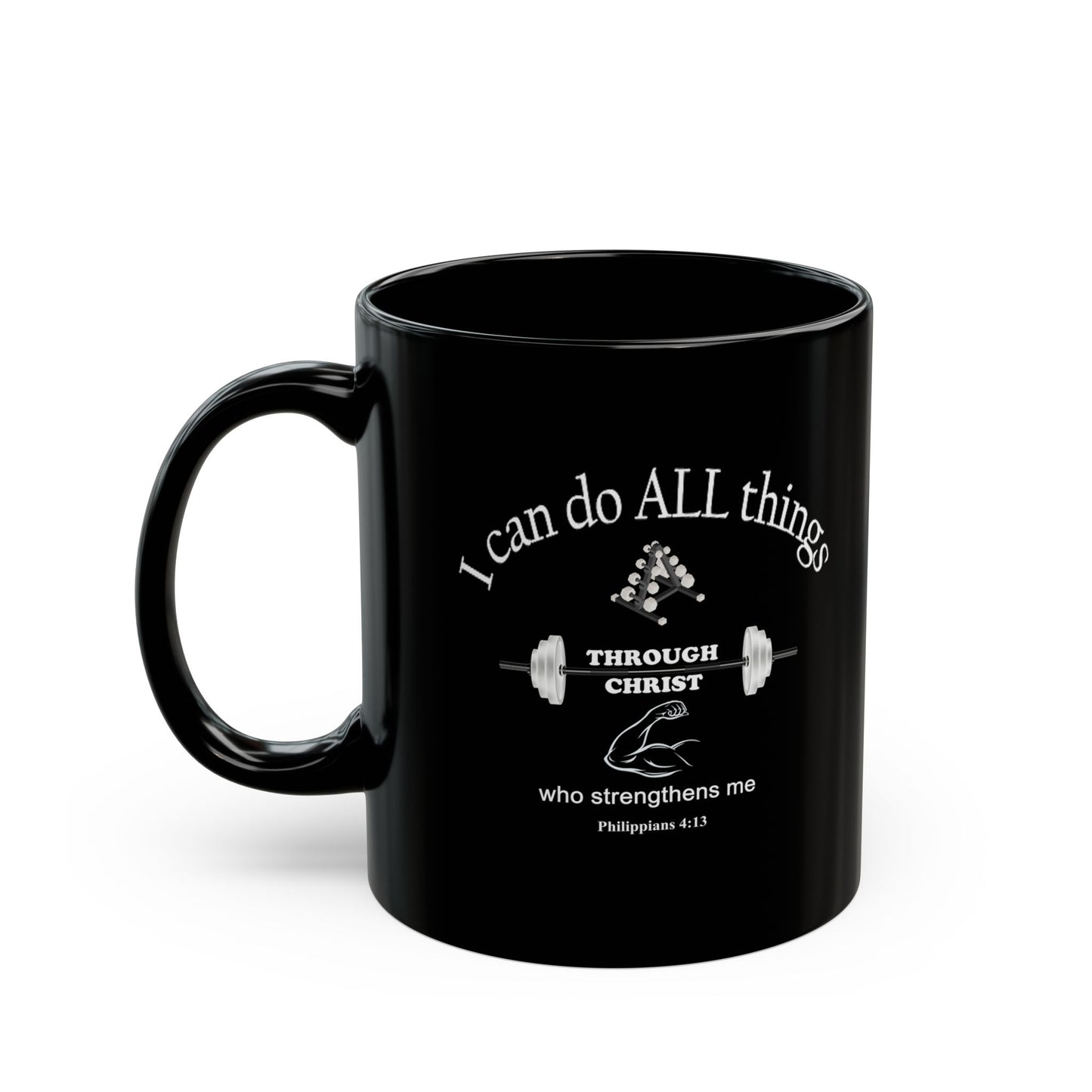 Black Ceramic Coffee Mug with Inspirational Bible Verse – Christian Gift for Women or Men, (11oz, 15oz), (11oz, 15oz) (11oz, 15oz) (11oz, 15oz) - Printspirationz