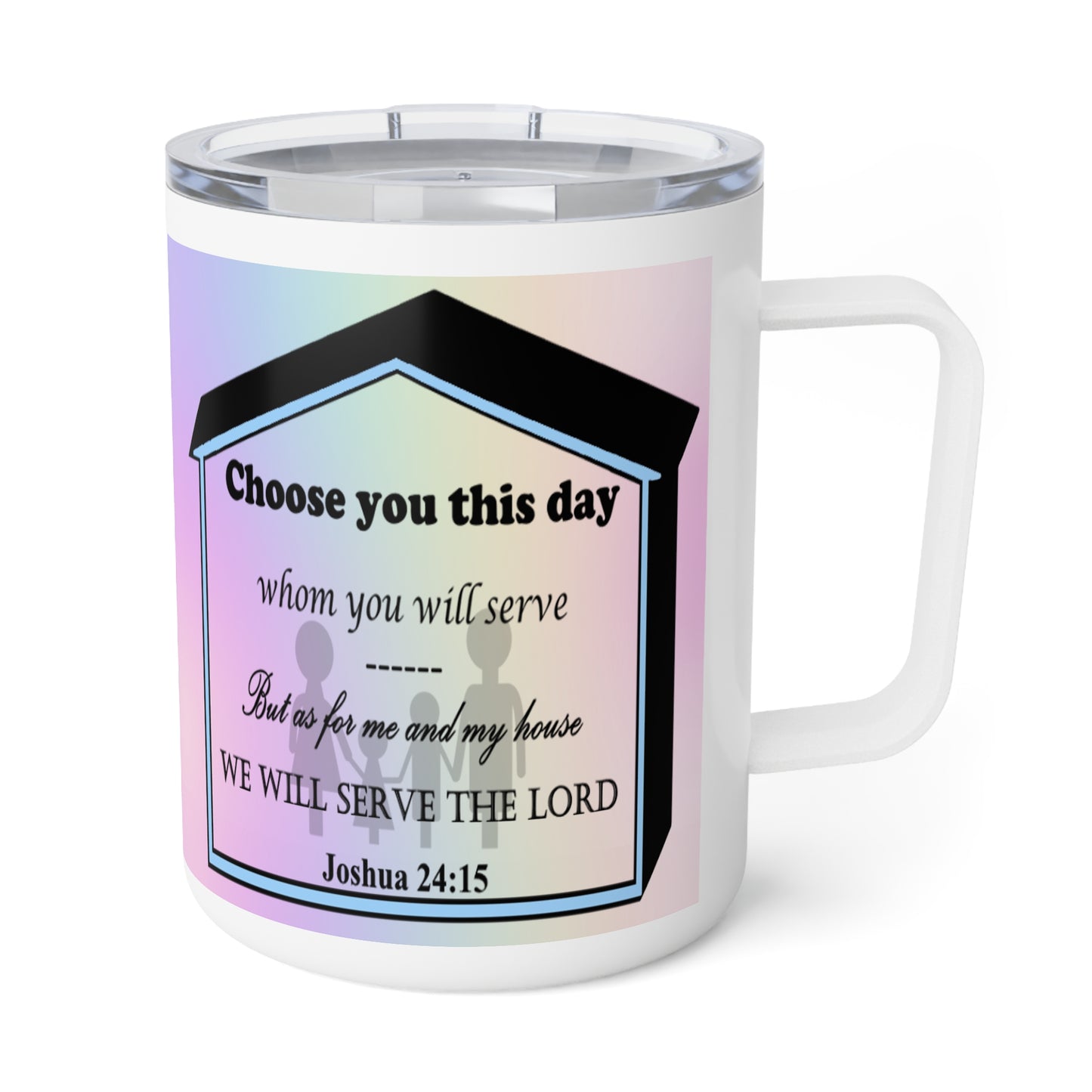 Insulated Coffee Mug, 10oz - Colorful Bible Verse Design, Christian Gift, Inspirational Quote Mug, Religious Cup, Tea Cup - Printspirationz