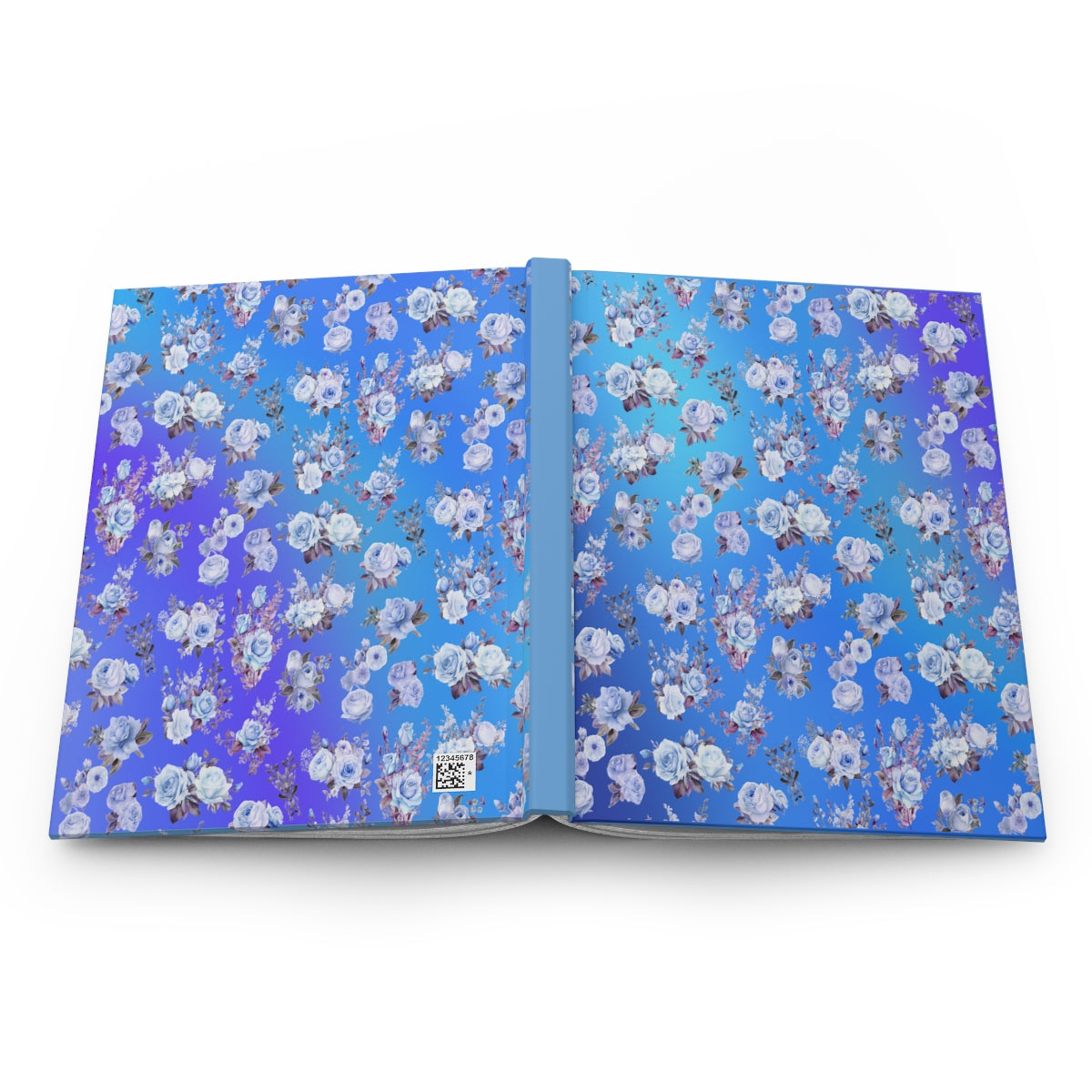 Blue Floral Hardcover Journal, Matte Finish, Lined Paper Notebook, Bullet Journal, Writing Diary, Gift for Writers, Garden Theme Notebook - Printspirationz