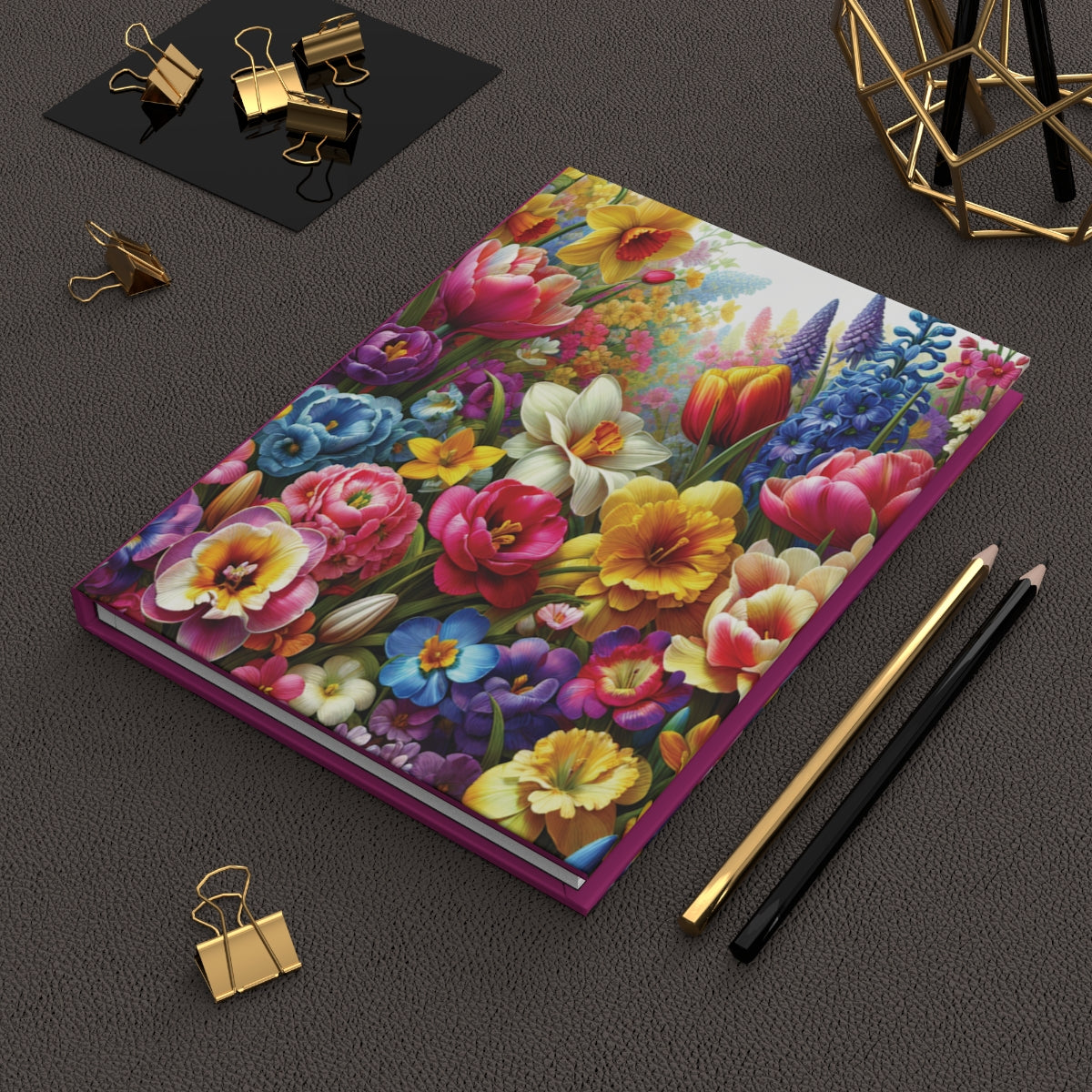Flower Hardcover Journal Matte, Journal Print On Demand, Personalized Notebook Cover, Customized Planner, Custom Bullet Journal Cover Design - Printspirationz