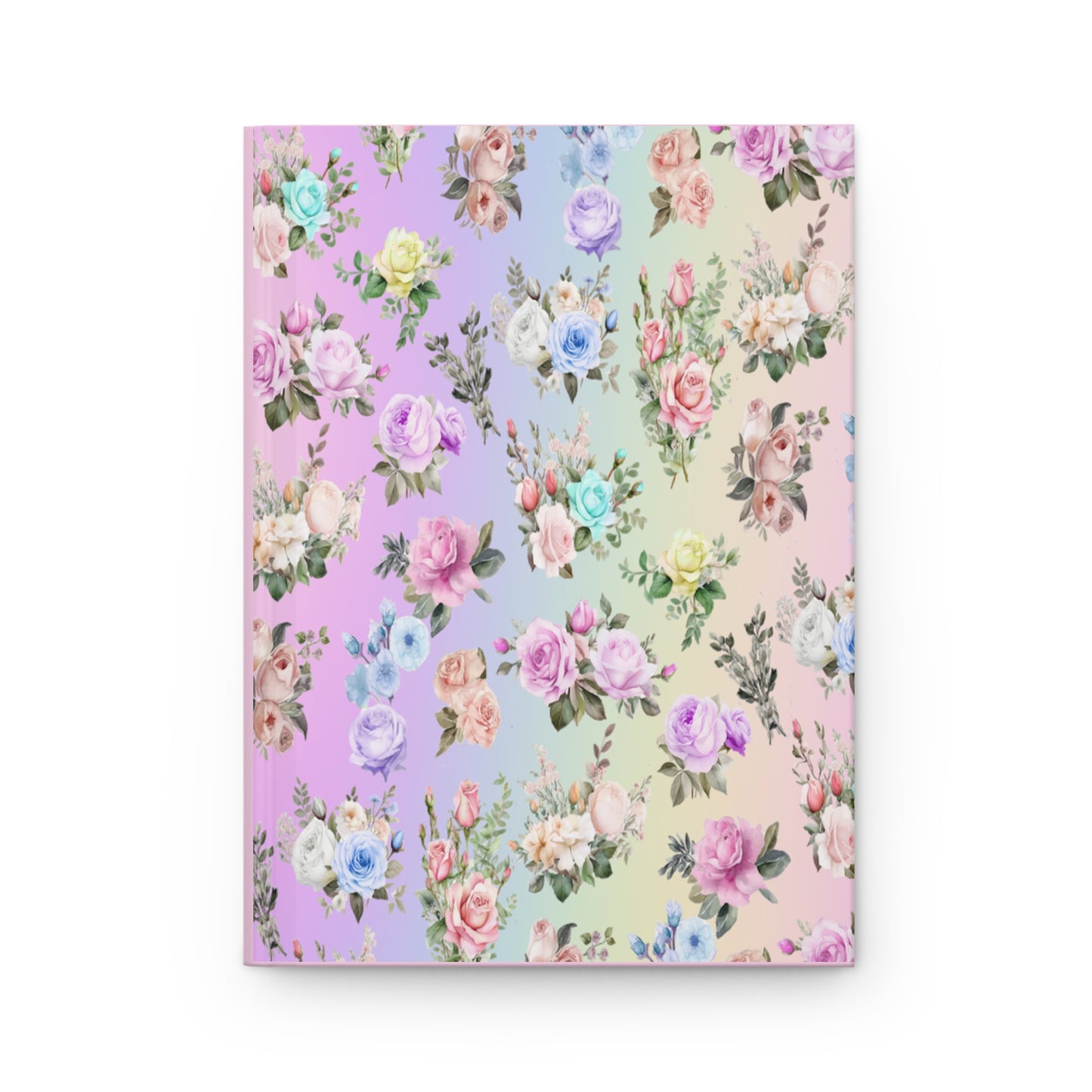 Hardcover Journal Matte, Pastel Rainbow Floral Pattern Notebook for Writing, Diary, Sketching - Bullet Journal, Planner, Gift, Stationery - Printspirationz
