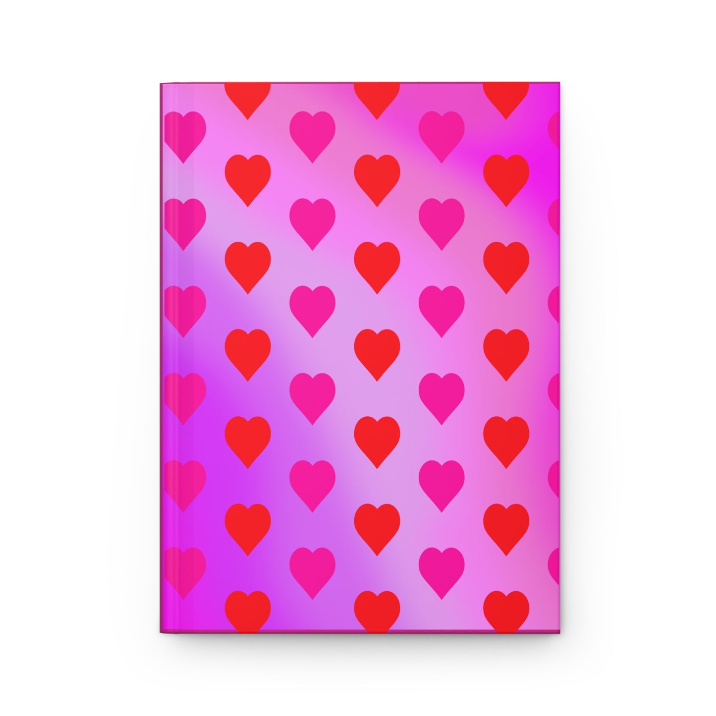 Hardcover Journal Matte, Pink Hearts Gradient Background Notebook, Diary, Planner, Sketchbook, Gift for Writers - Printspirationz