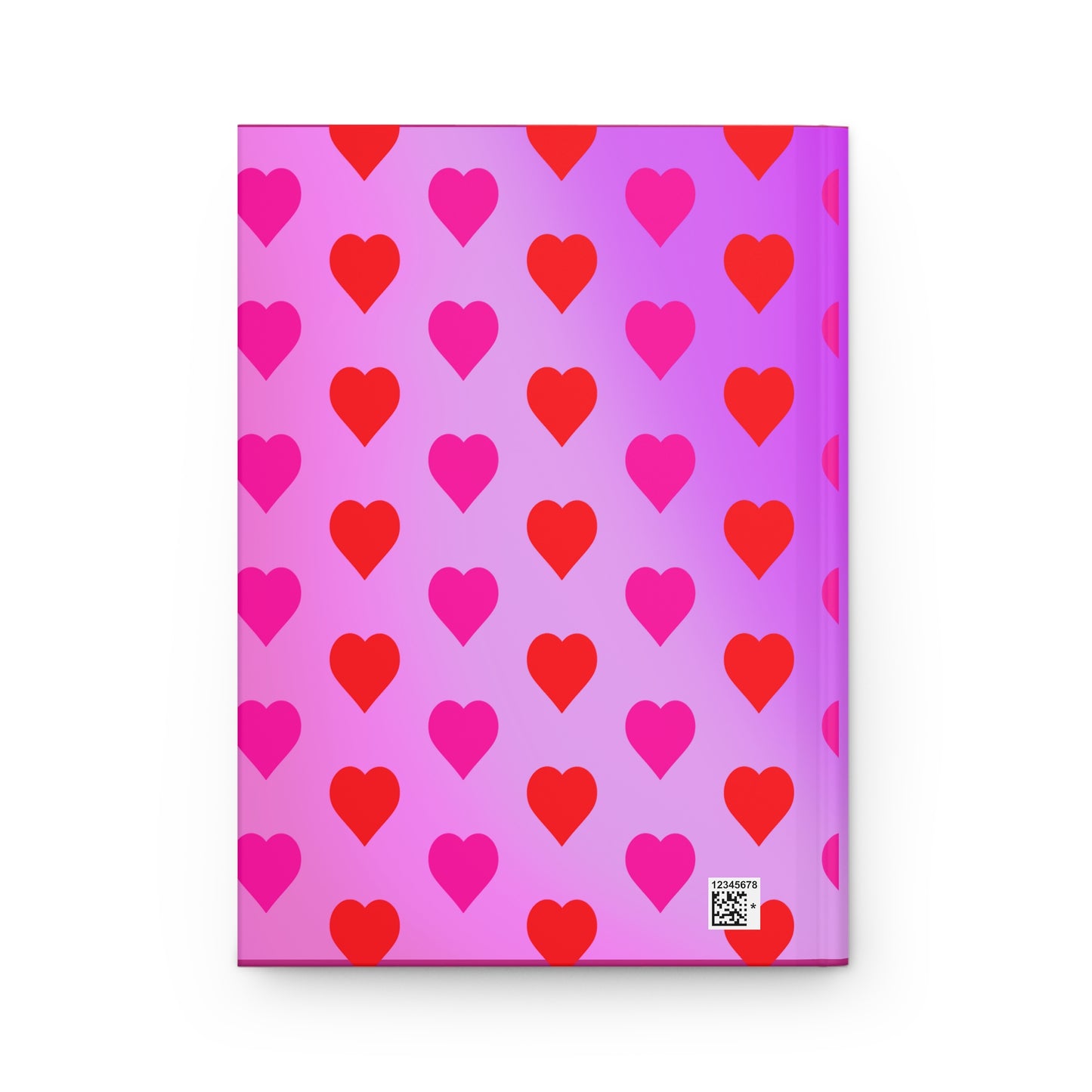 Hardcover Journal Matte, Pink Hearts Gradient Background Notebook, Diary, Planner, Sketchbook, Gift for Writers - Printspirationz