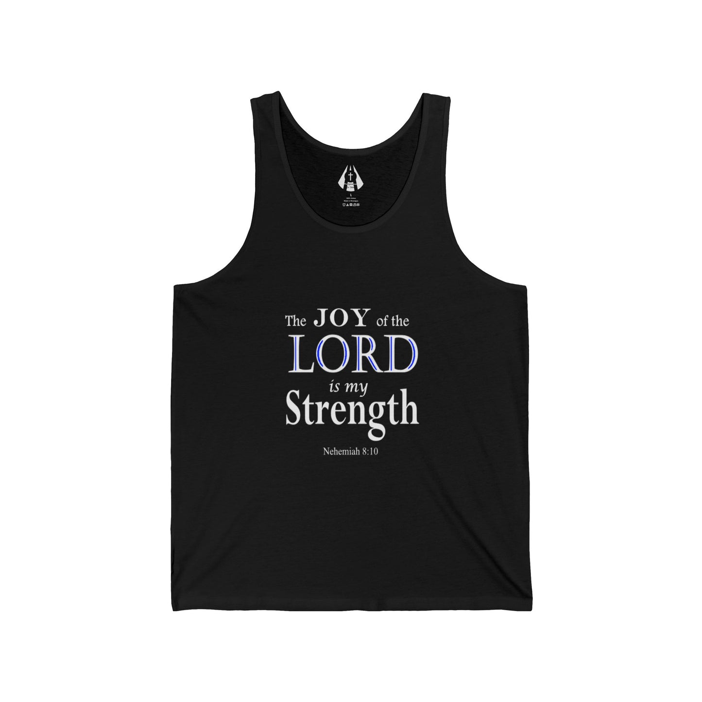 Christian Men's Jersey Tank Top | Inspirational Gym Shirt | Strength From God Bible Verse - Printspirationz