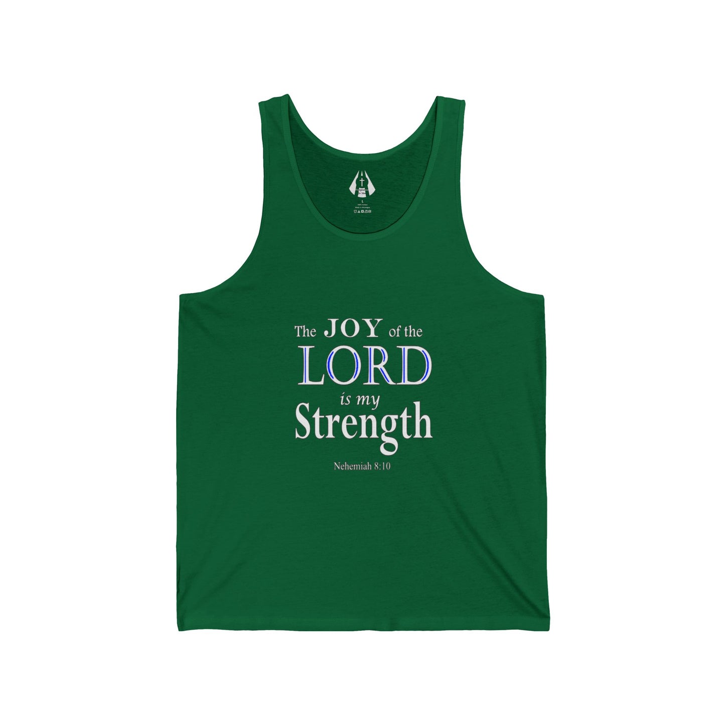 Christian Men's Jersey Tank Top | Inspirational Gym Shirt | Strength From God Bible Verse - Printspirationz