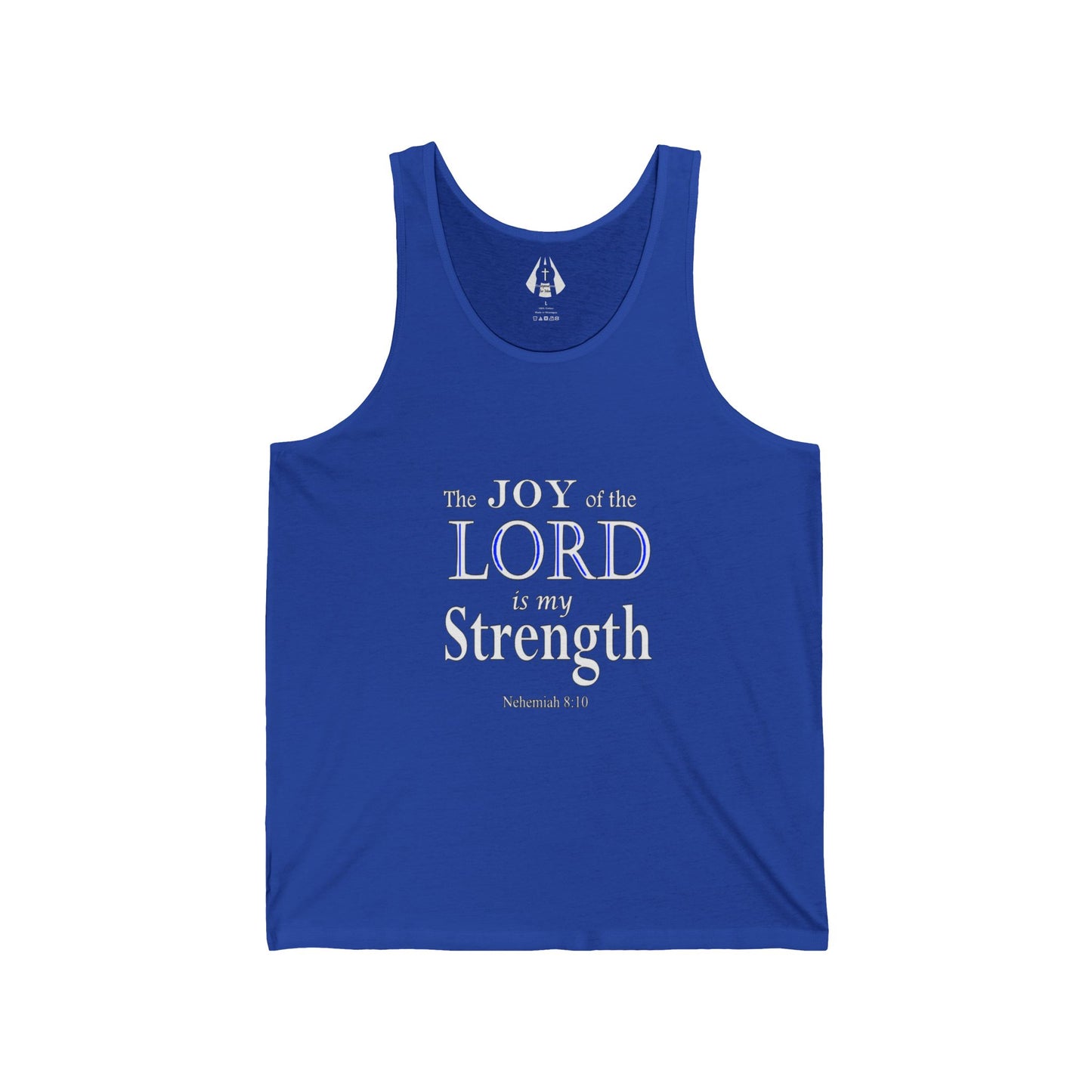 Christian Men's Jersey Tank Top | Inspirational Gym Shirt | Strength From God Bible Verse - Printspirationz