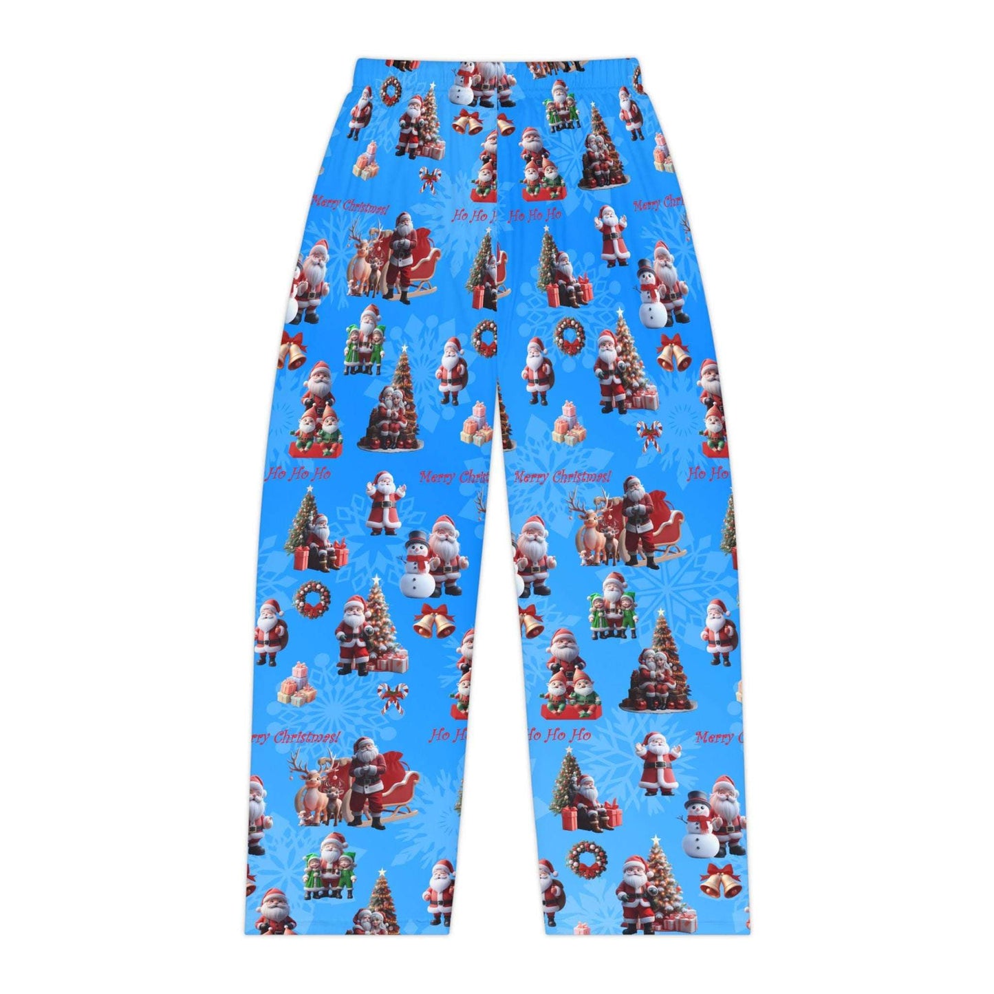 Blue Santa Claus Women's Pajama Pants, Christmas Lounge Sleepwear, Holiday PJ Bottoms, Festive Xmas Nightwear, Cozy Winter Lounge Trousers