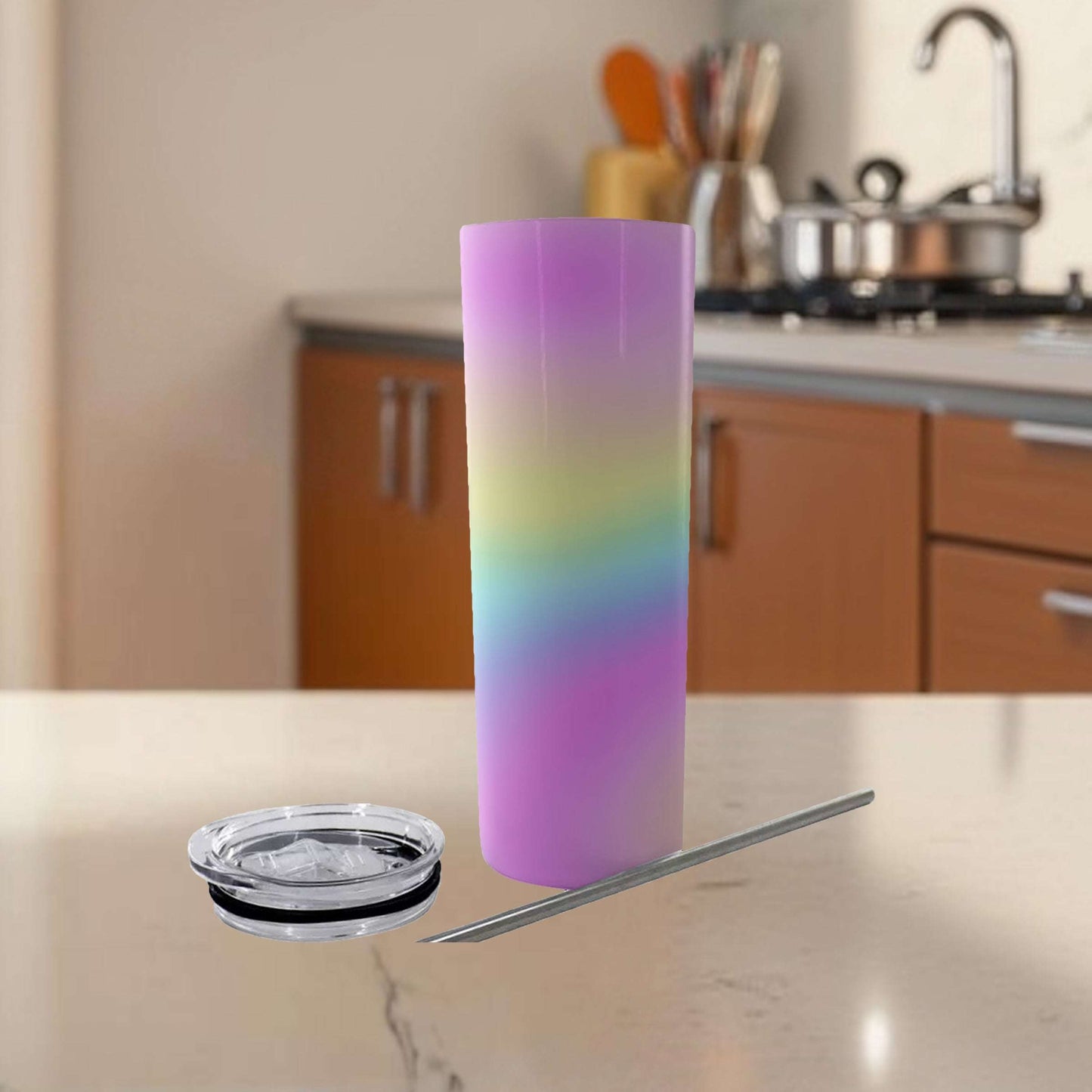 Glitter Tumbler With Stainless Steel Straw 20oz