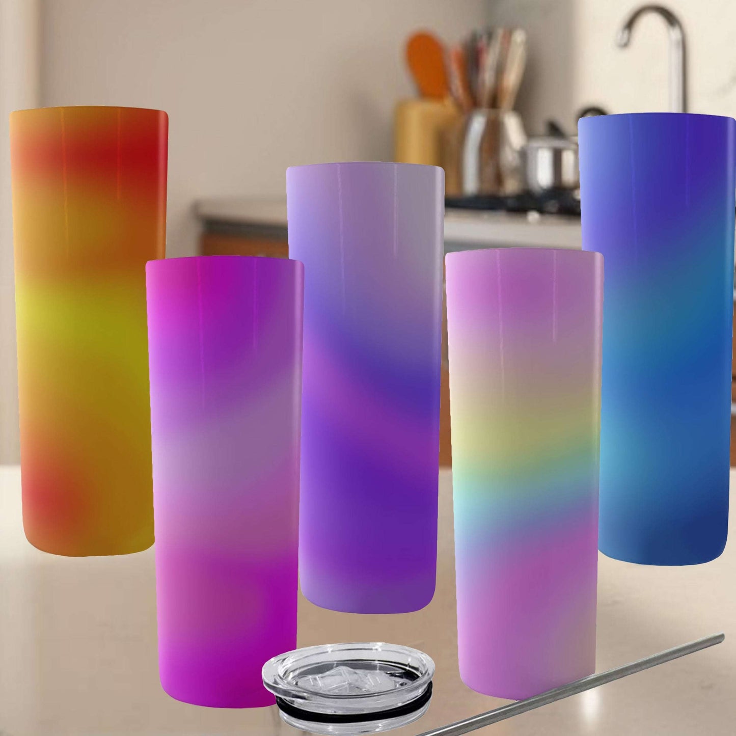 Glitter Tumbler With Stainless Steel Straw 20oz