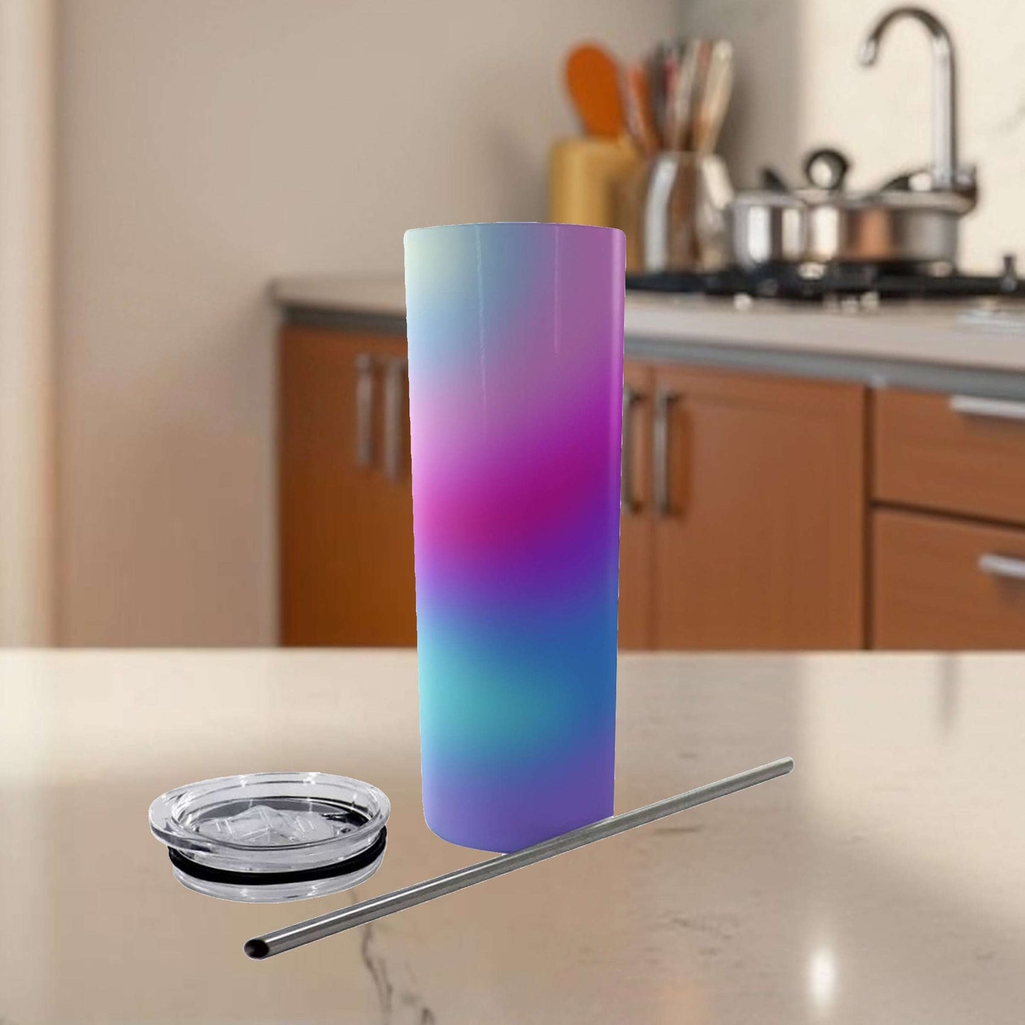 Glitter Tumbler With Stainless Steel Straw 20oz