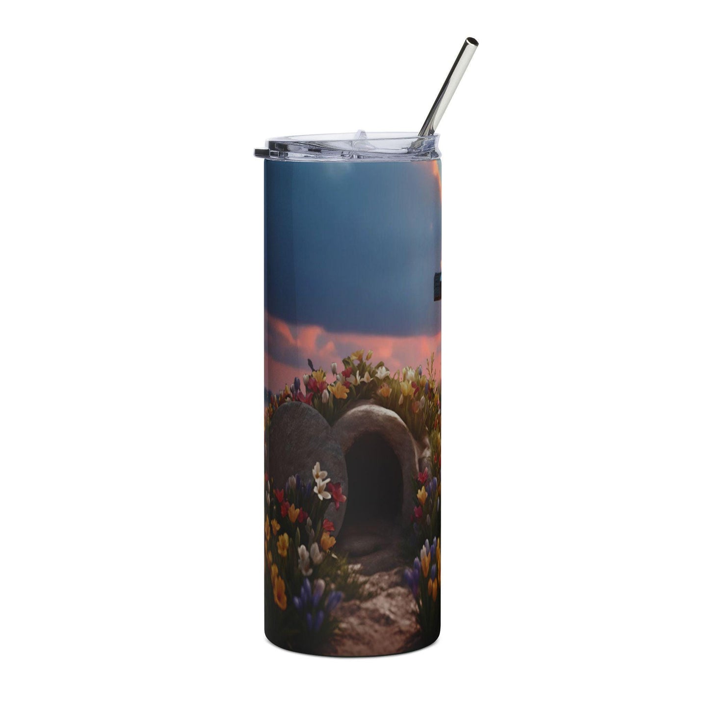 Inspirational Floral Tumbler, 20oz | Faith & Hope Drinkware, Easter Gift, Christians, Flower Design, Religious Coffee Cup, Travel Mug - Printspirationz