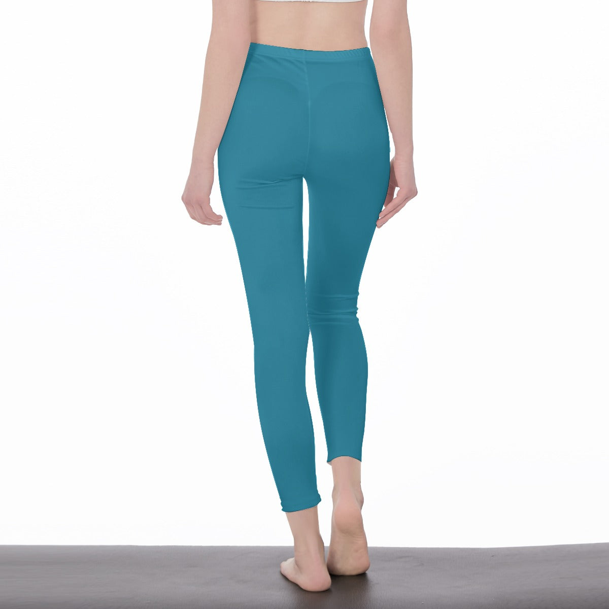 Teal Stylish Floral Decal Solid Casual Leggings for Women - Versatile Cut & Sew Exercise, Skinny Fit, Spo - Printspirationz