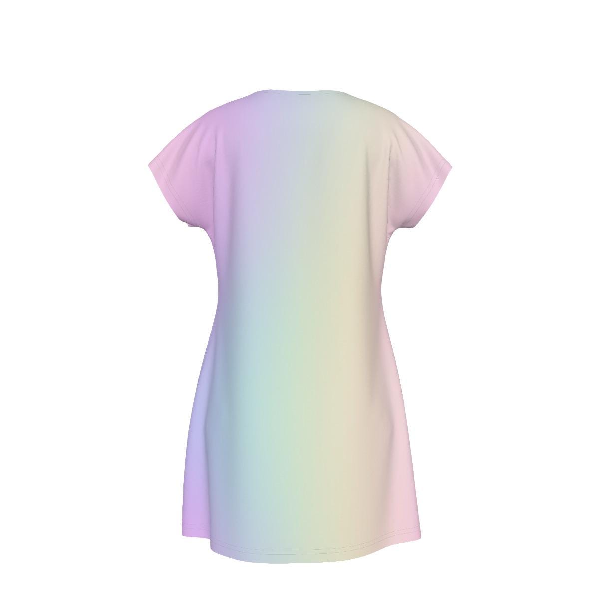 Cute Oversized T-shirt, 2 Corinthians 5:17, New Creation Bible Verse Graphic, Women's Short Sleeve Nightshirt, Sleep Dress, Pastel Rainbow - Printspirationz