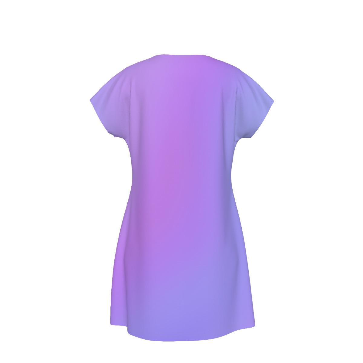 Faith Hope Love Oversized T-Shirt | Purple Gradient Tee with Inspirational Bible Verse, Women's Short Sleeve Nightshirt, Sleep Dress - Printspirationz