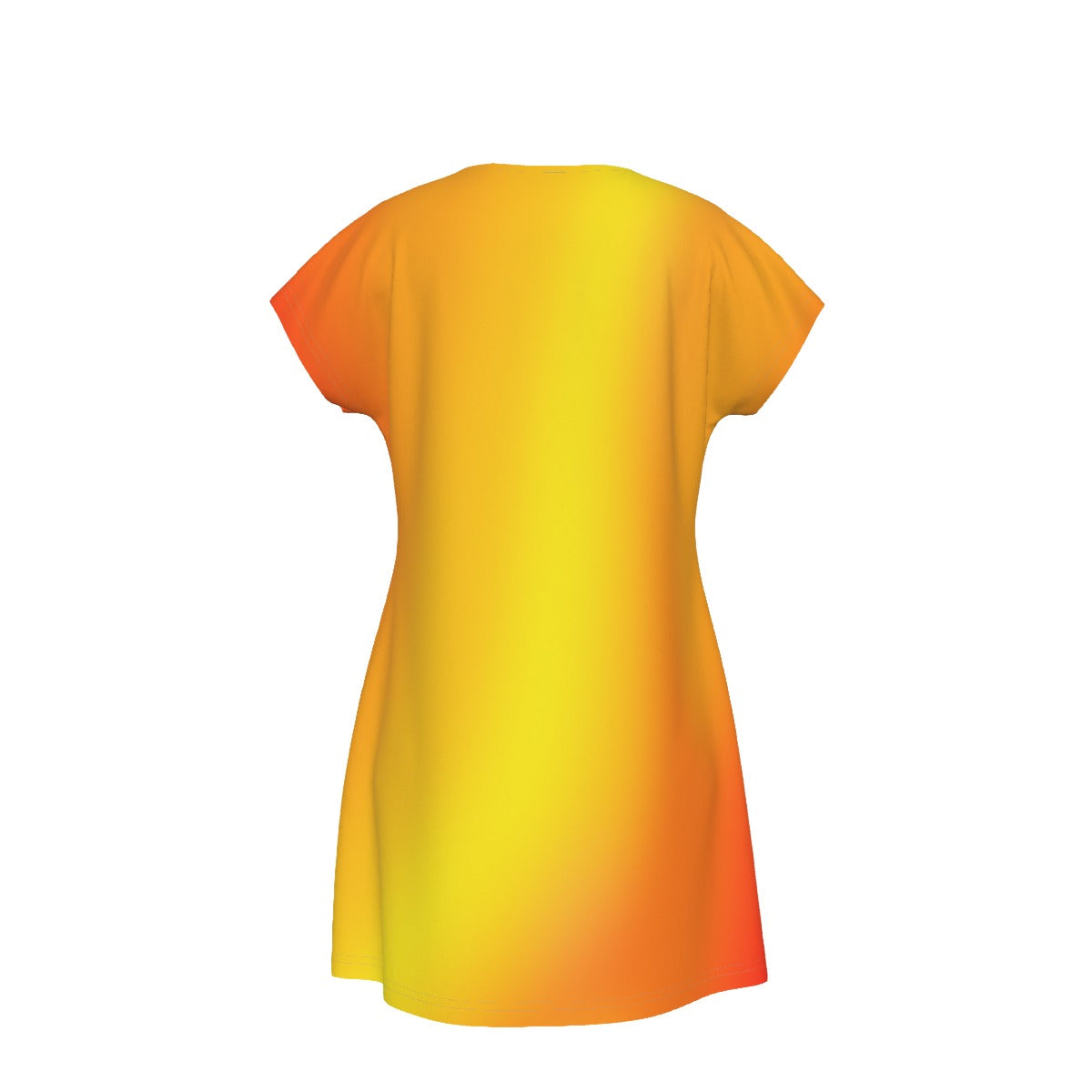 Women's Oversized Short Sleeve T-shirt Dress For Women - With Vibrant Warm Gradient Colors - Printspirationz