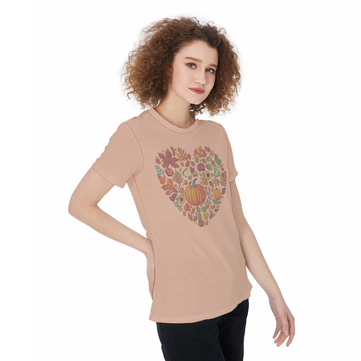 Women's Sports Jersey - Fall Harvest Heart Graphic, Athletic Top, Workout Shirt, Active Wear, Sports Apparel, Fitness - Printspirationz