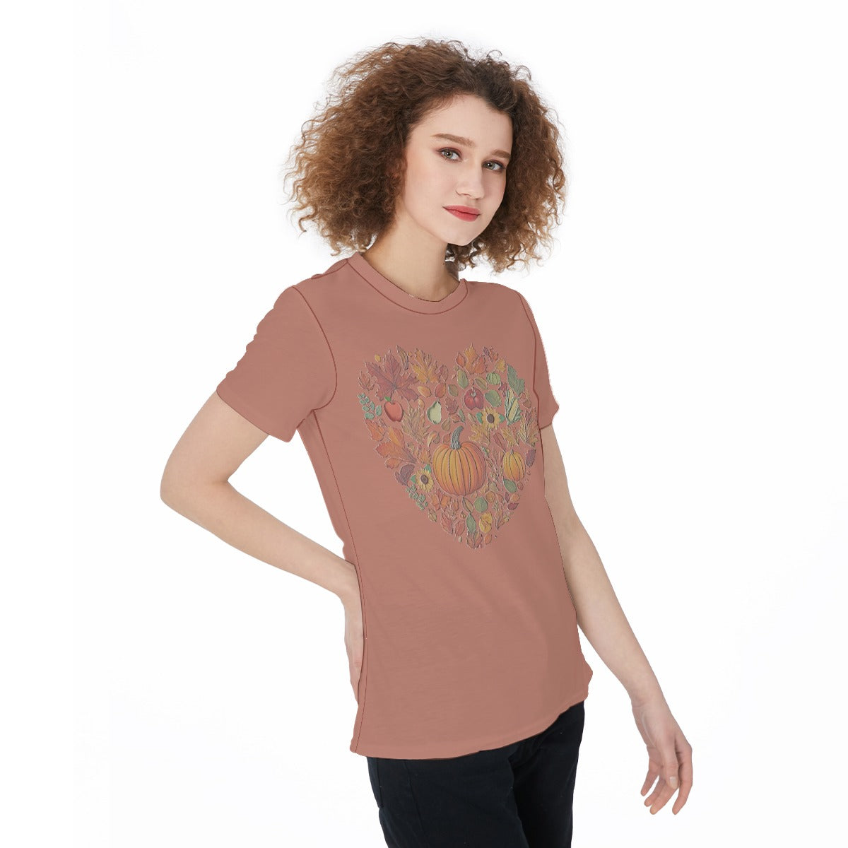 Women's Sports Jersey - Fall Harvest Heart Graphic, Athletic Top, Workout Shirt, Active Wear, Sports Apparel, Fitness - Printspirationz